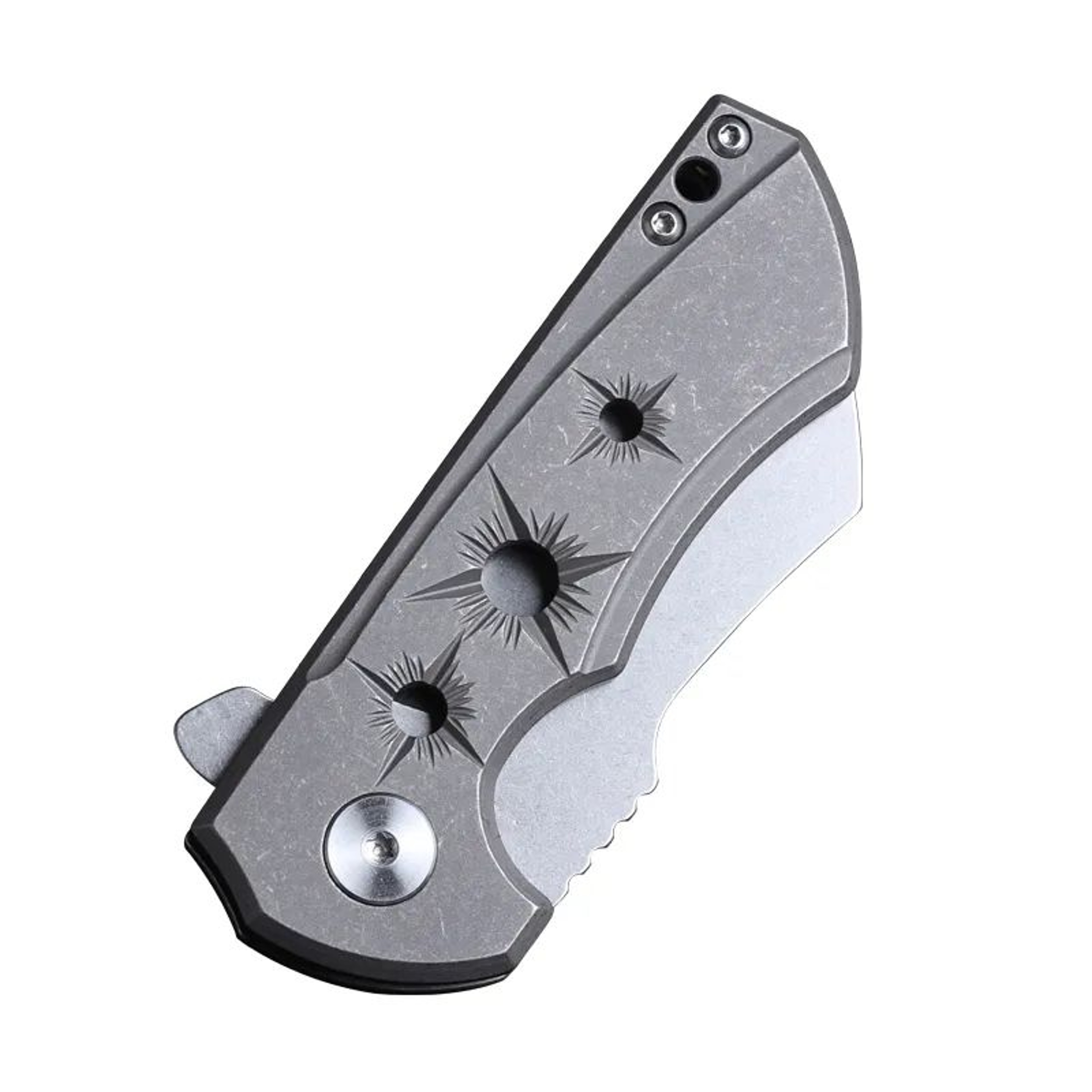 Titanium Folding Pocket Knife With Steel Blade For Everyday Carry 0