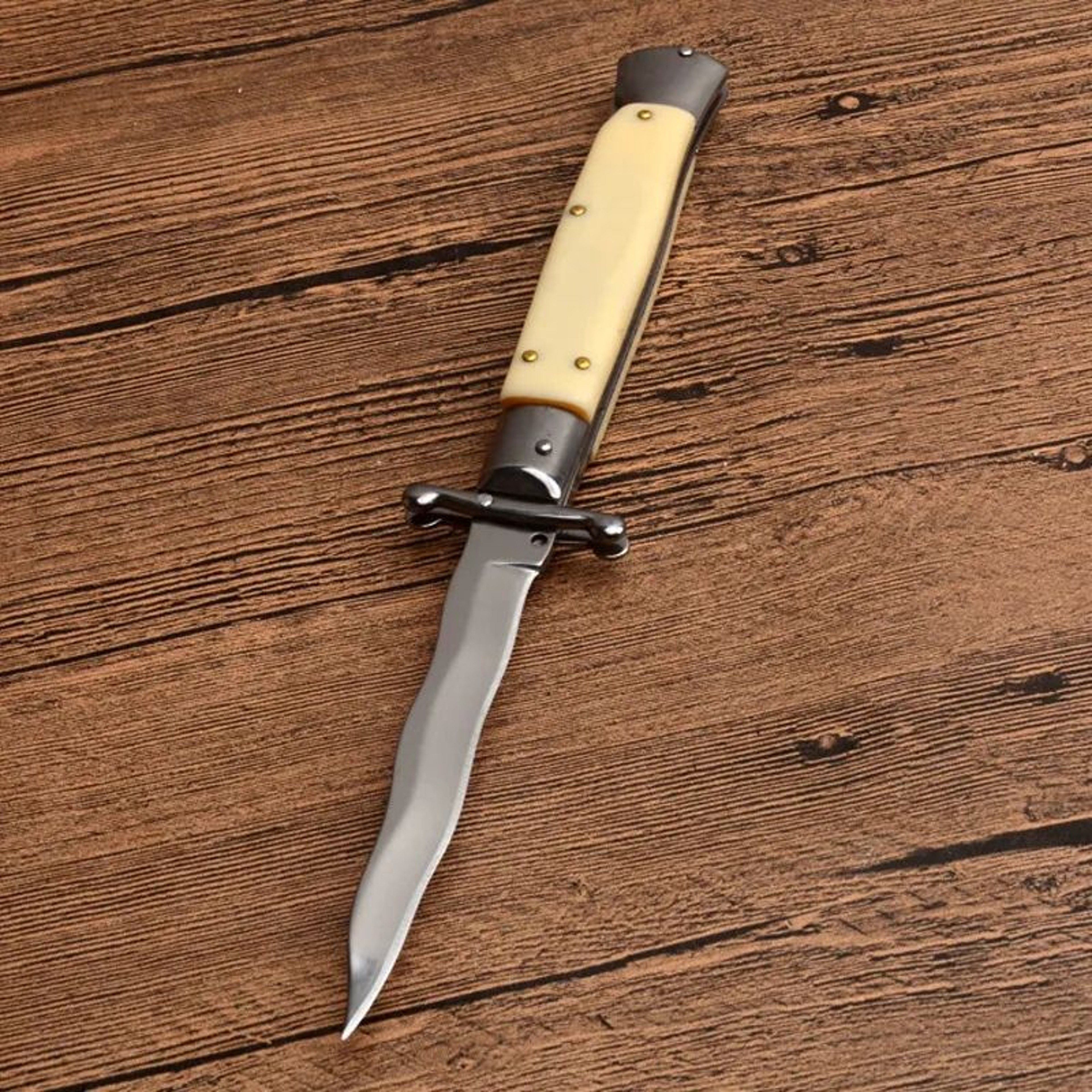 Godfather Stiletto Folding Pocket Knife With Steel Blade And Acrylic Handle 6
