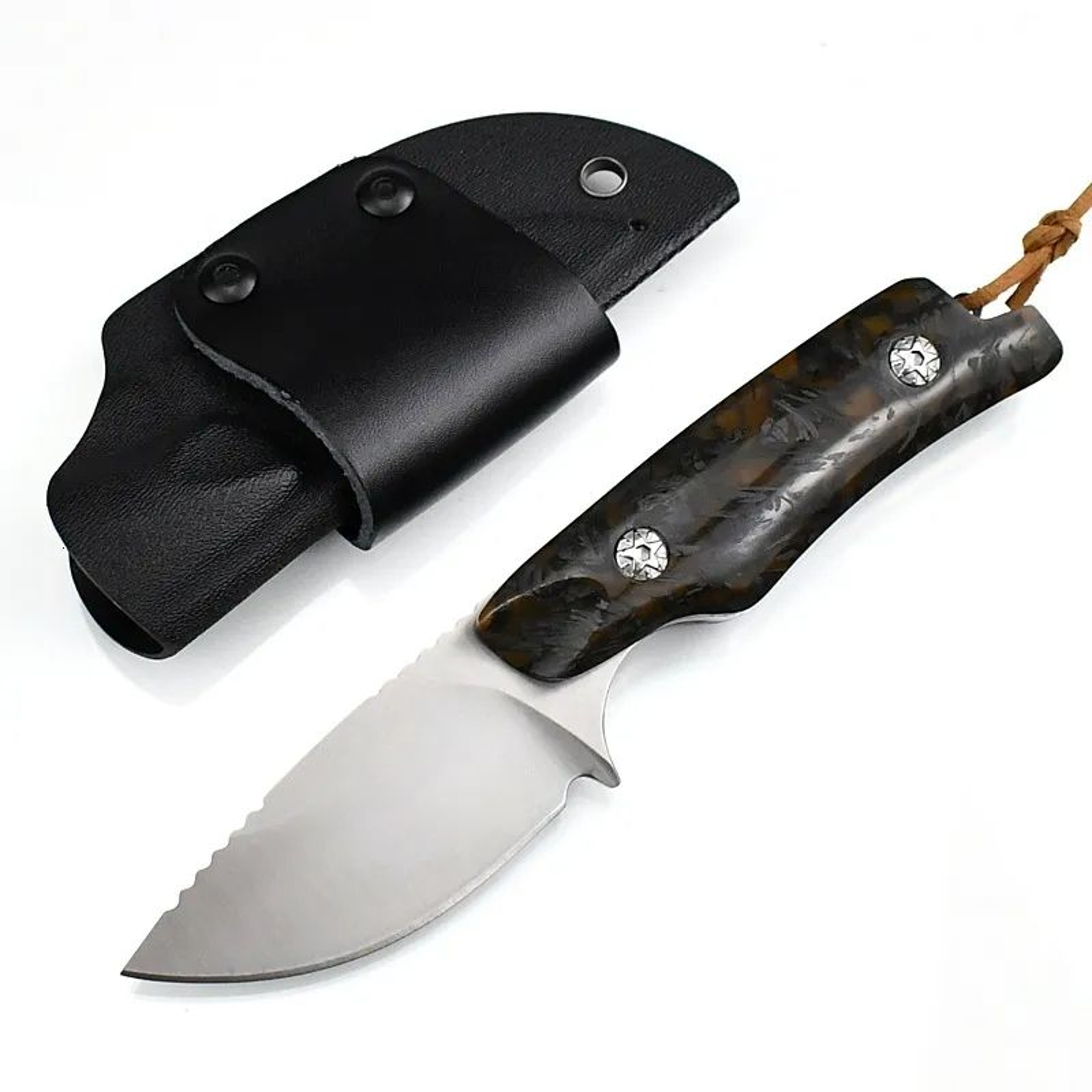 Compact Fixed Blade Camping Knife With Steel Blade And Handle 2