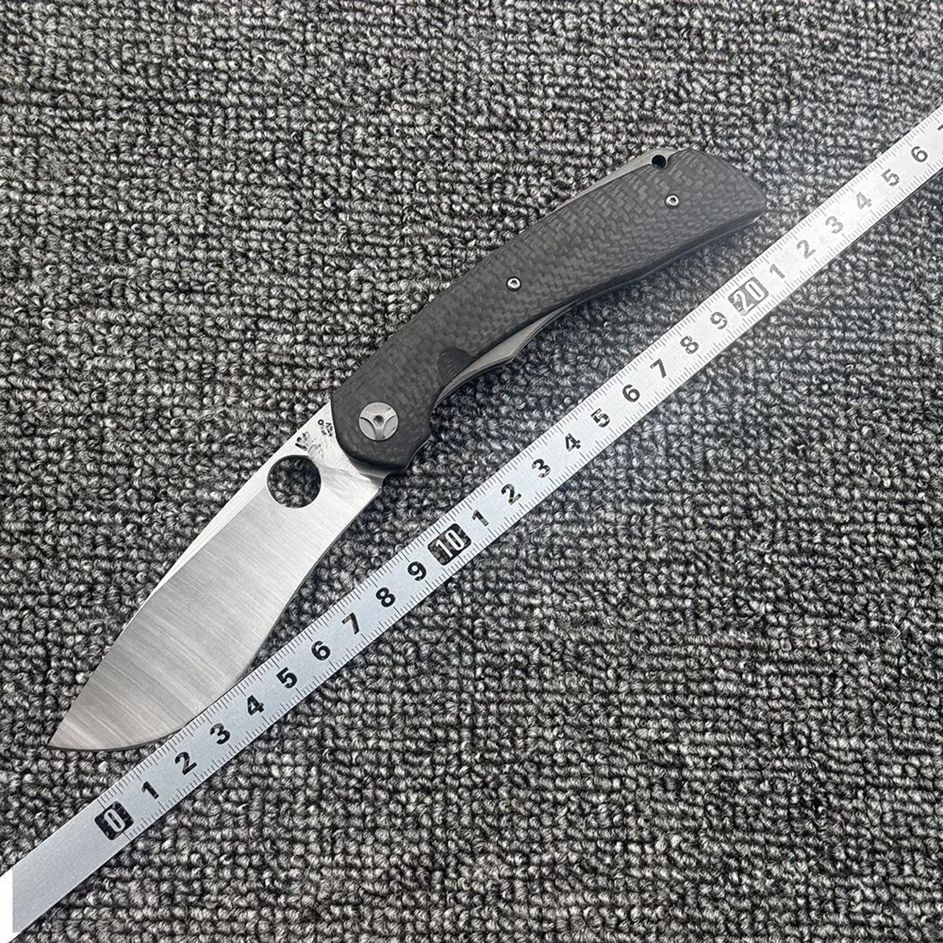Carbon Fiber Folding Pocket Knife With Steel Blade And Pocket Clip For EDC Camping 3