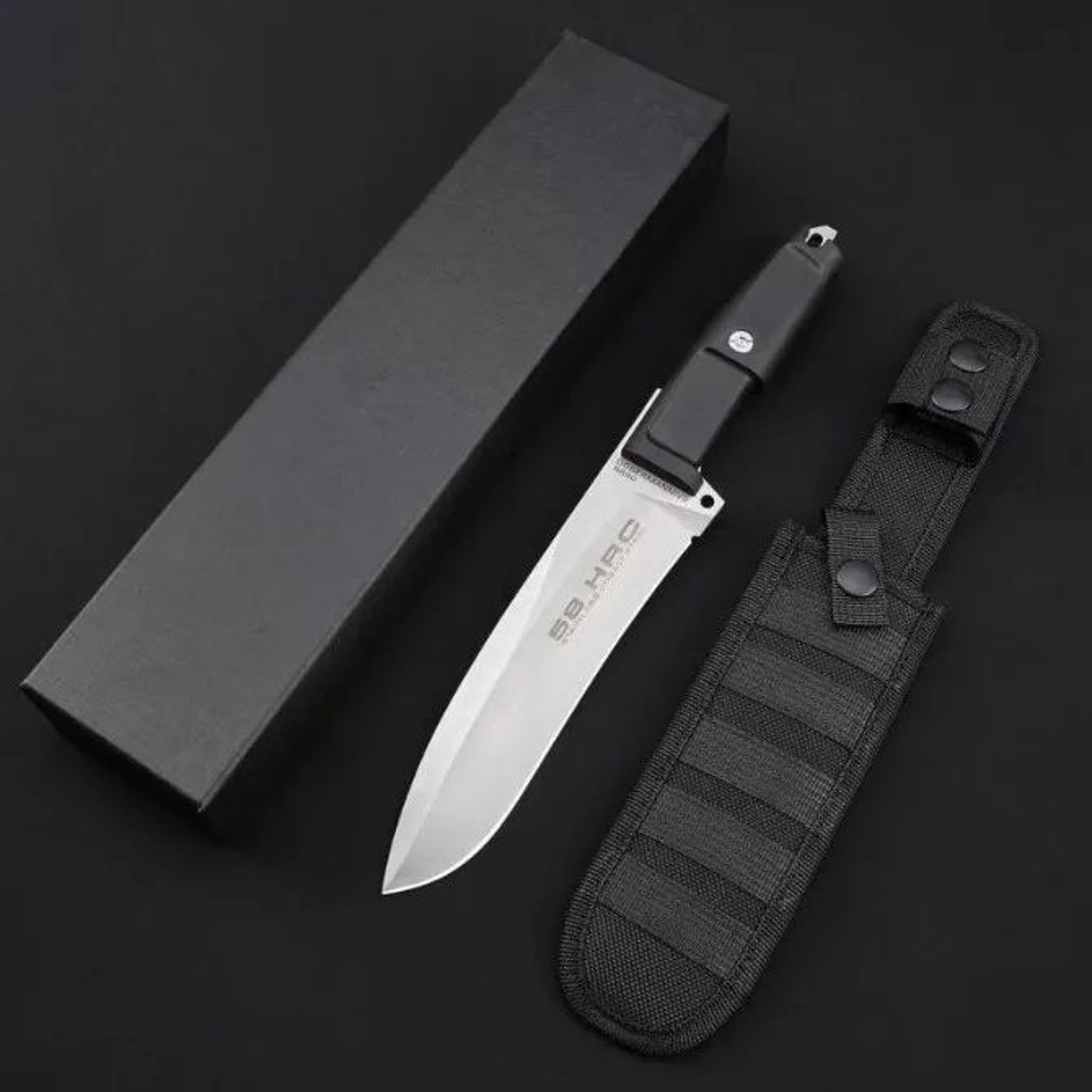 Fixed Blade Survival Knife With Steel Full Tang Design And Nylon Sheath 4