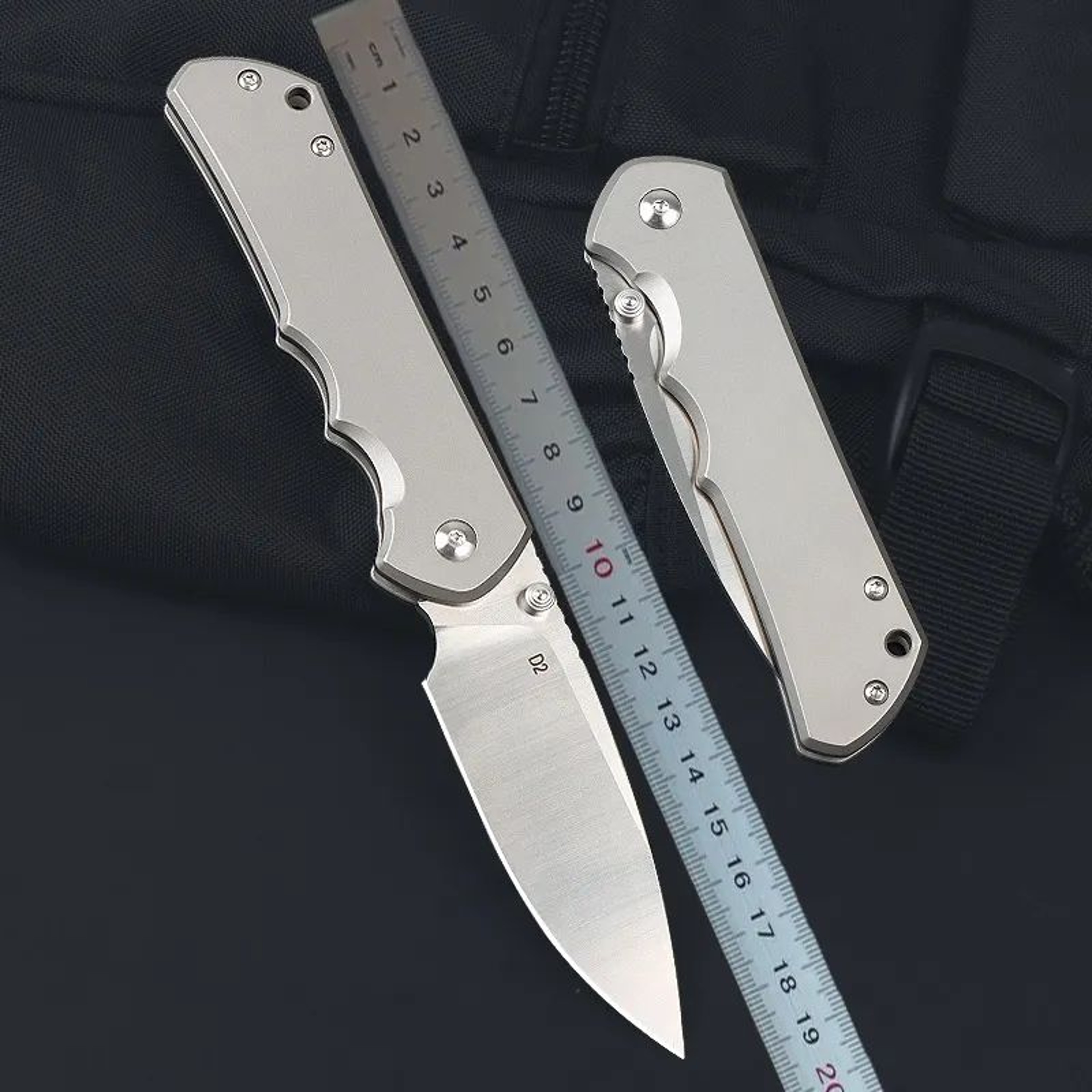 Folding Pocket Knife With Satin Blade And Titanium Alloy Handle 3