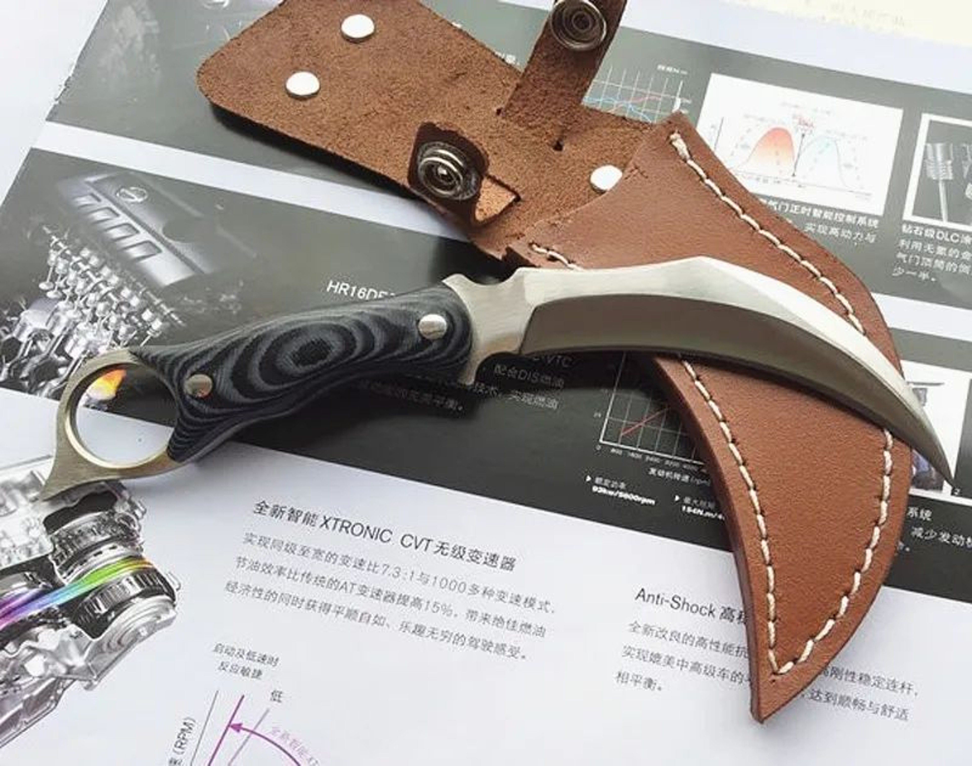 Karambit Claw Knife With Stainless Steel Blade And Micarta Handle 1