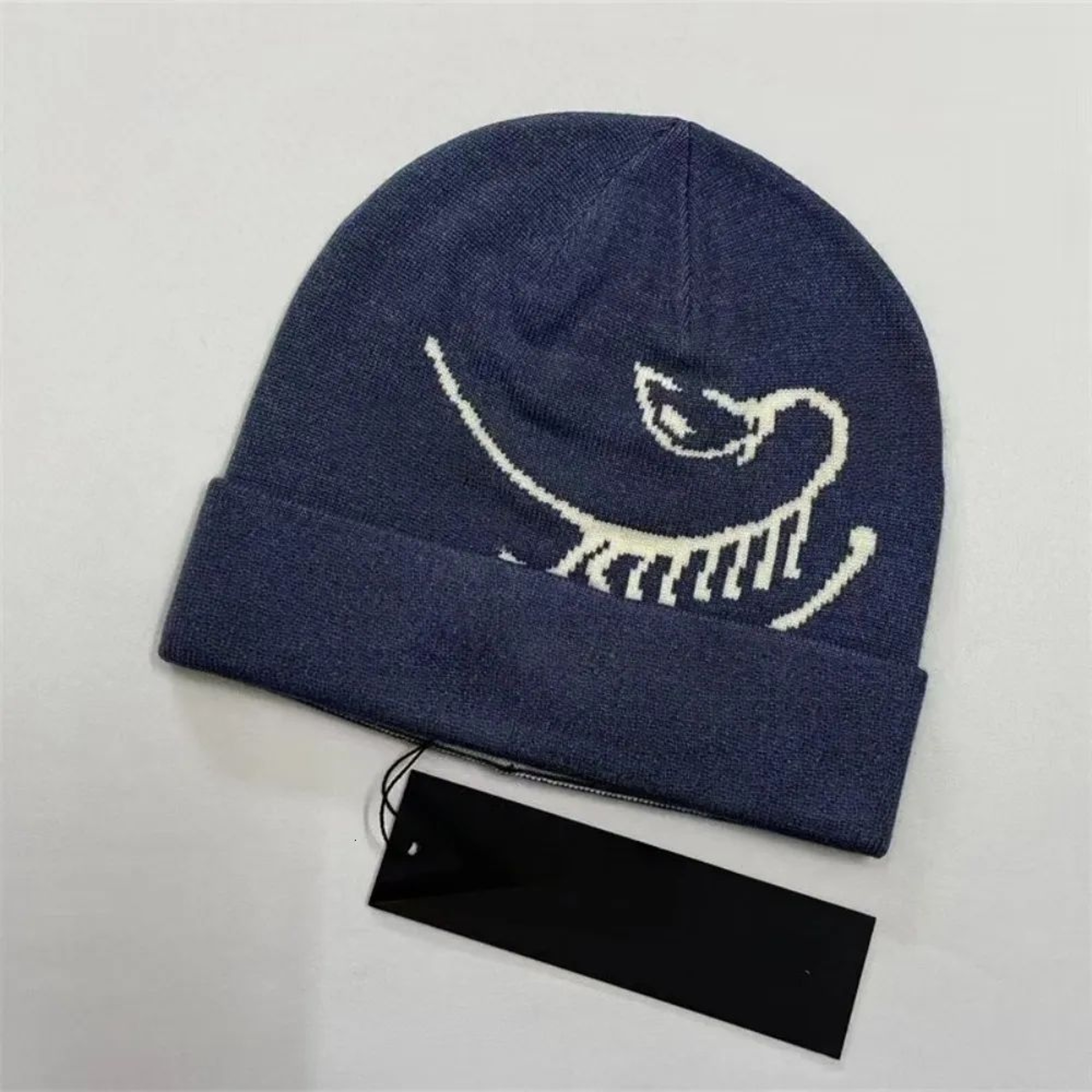Skeleton Jacquard Knit Beanie Hat Soft Cuffed Winter Skull Cap 4