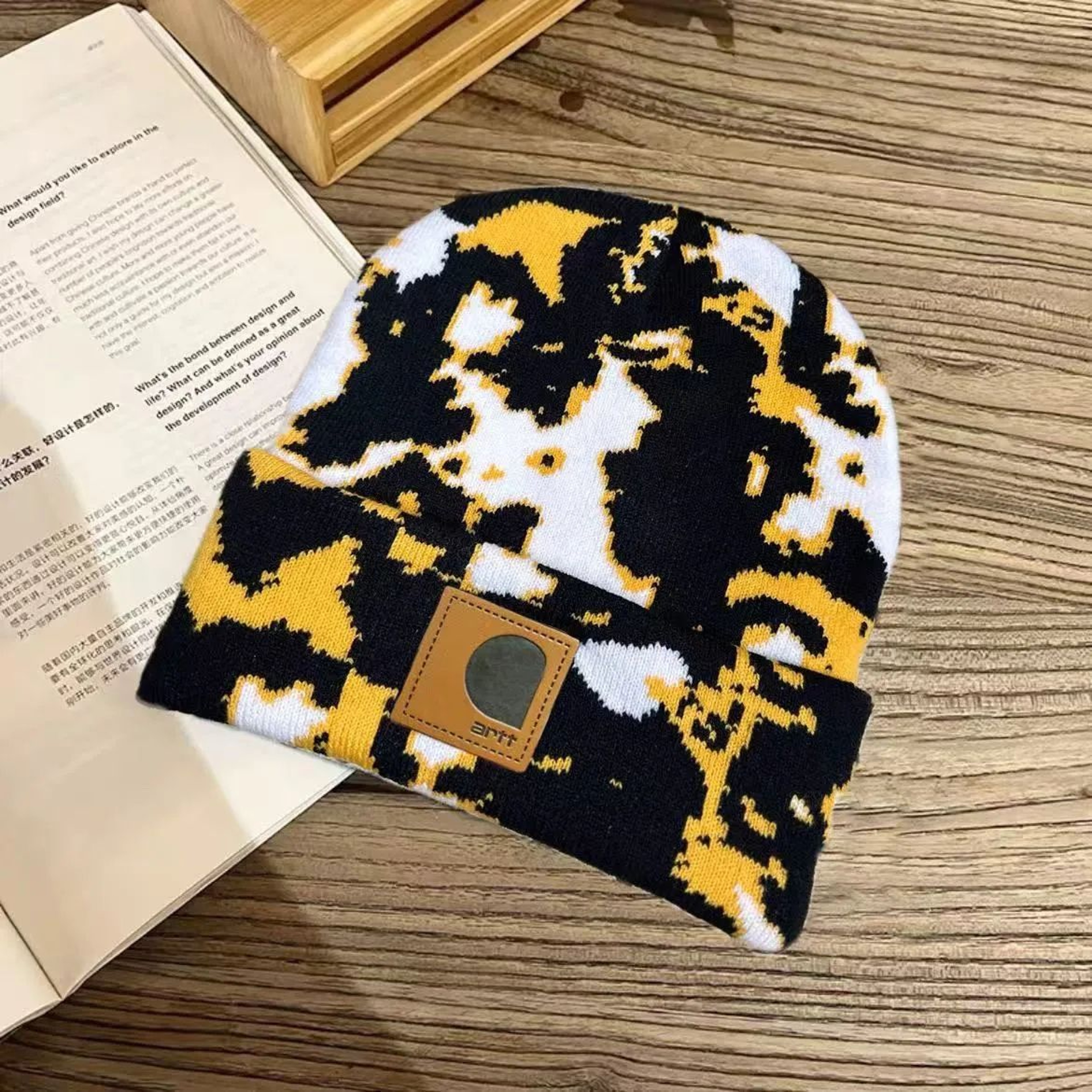 Unisex Printed Beanie Hat With Adjustable Fit For Casual Outdoor Wear 7