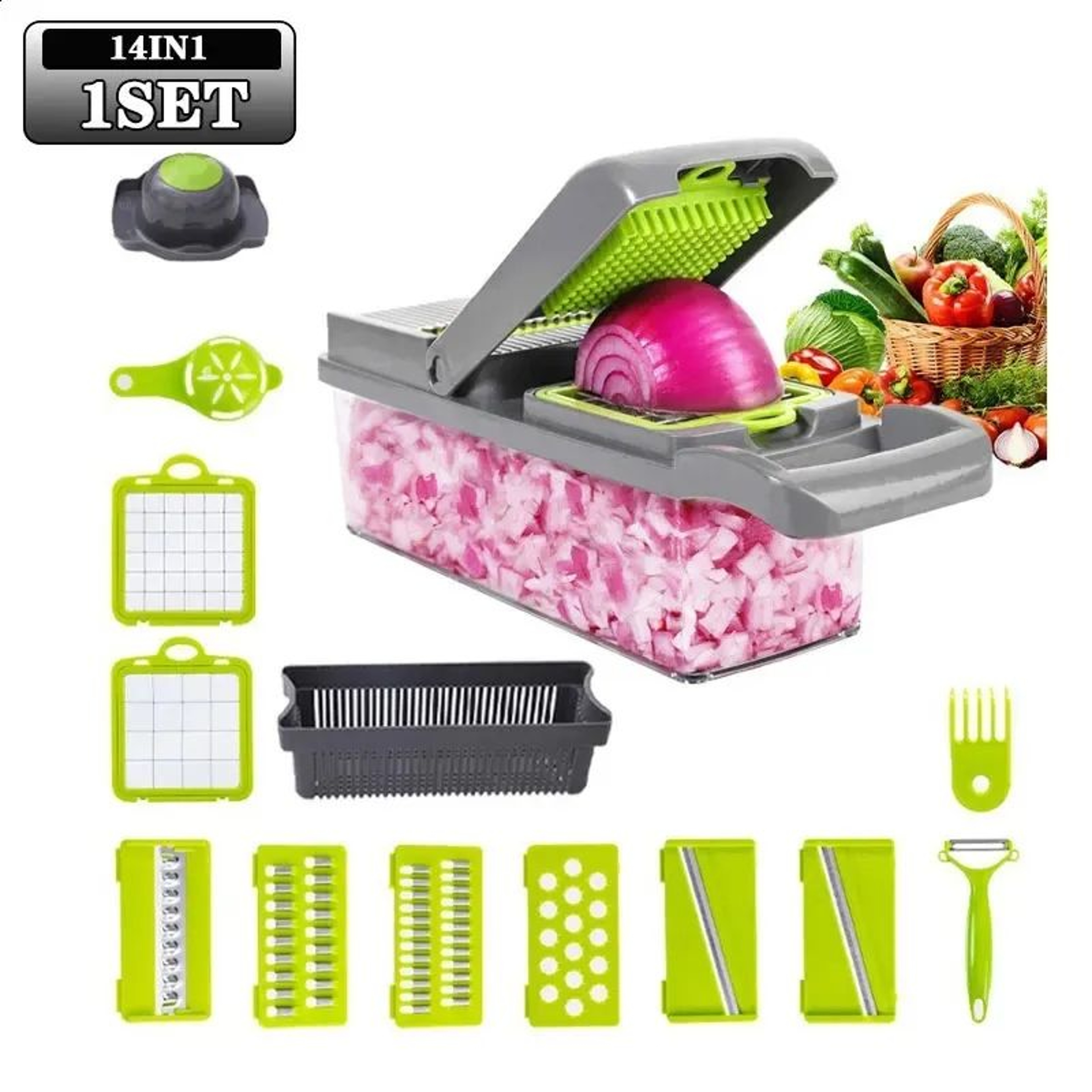 Multifunctional Vegetable Cutter And Dicer With Stainless Steel Blades 3