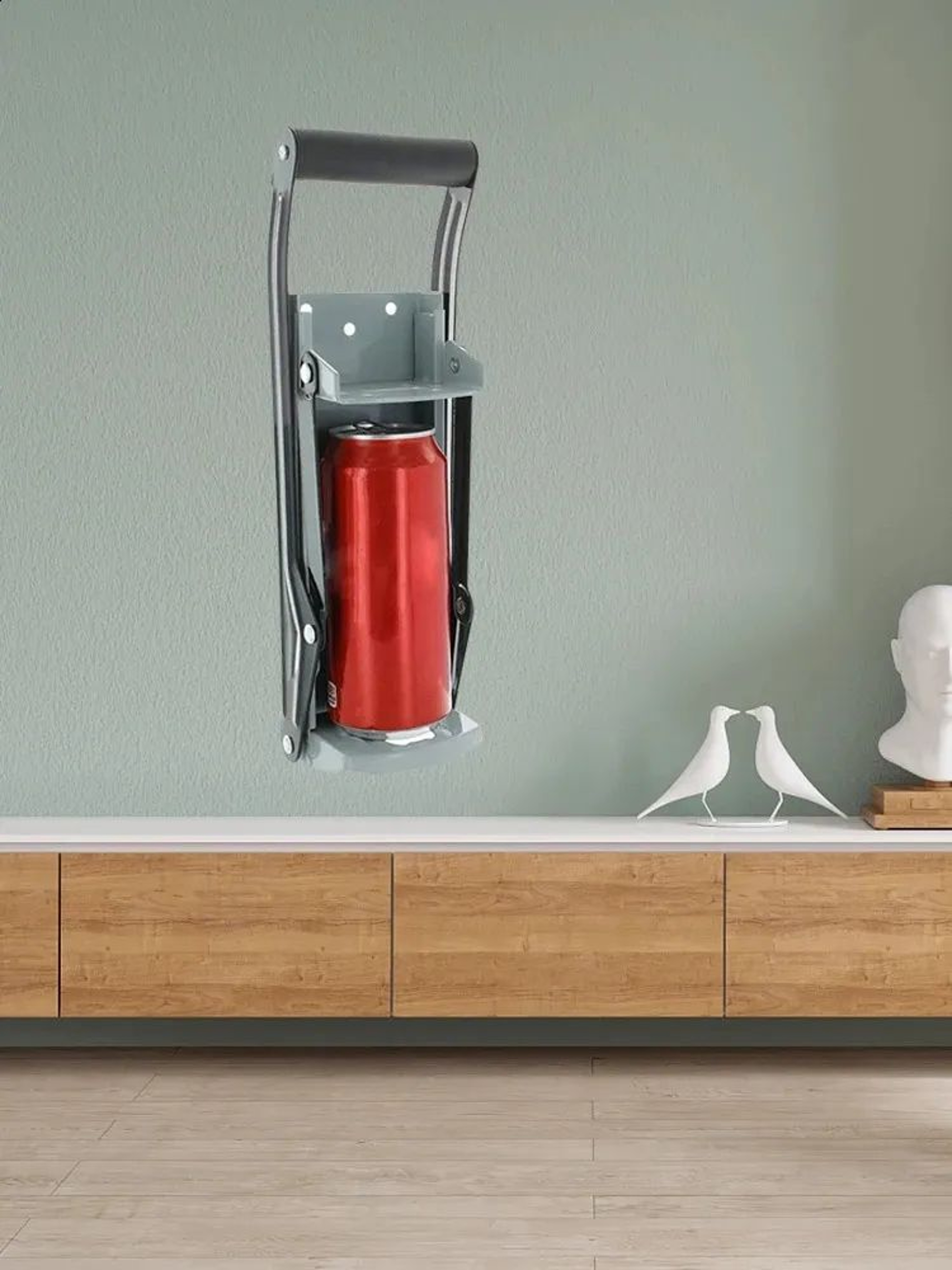 Wall Mounted Can Crusher For Aluminum Cans And Recycling Bin Organization 0