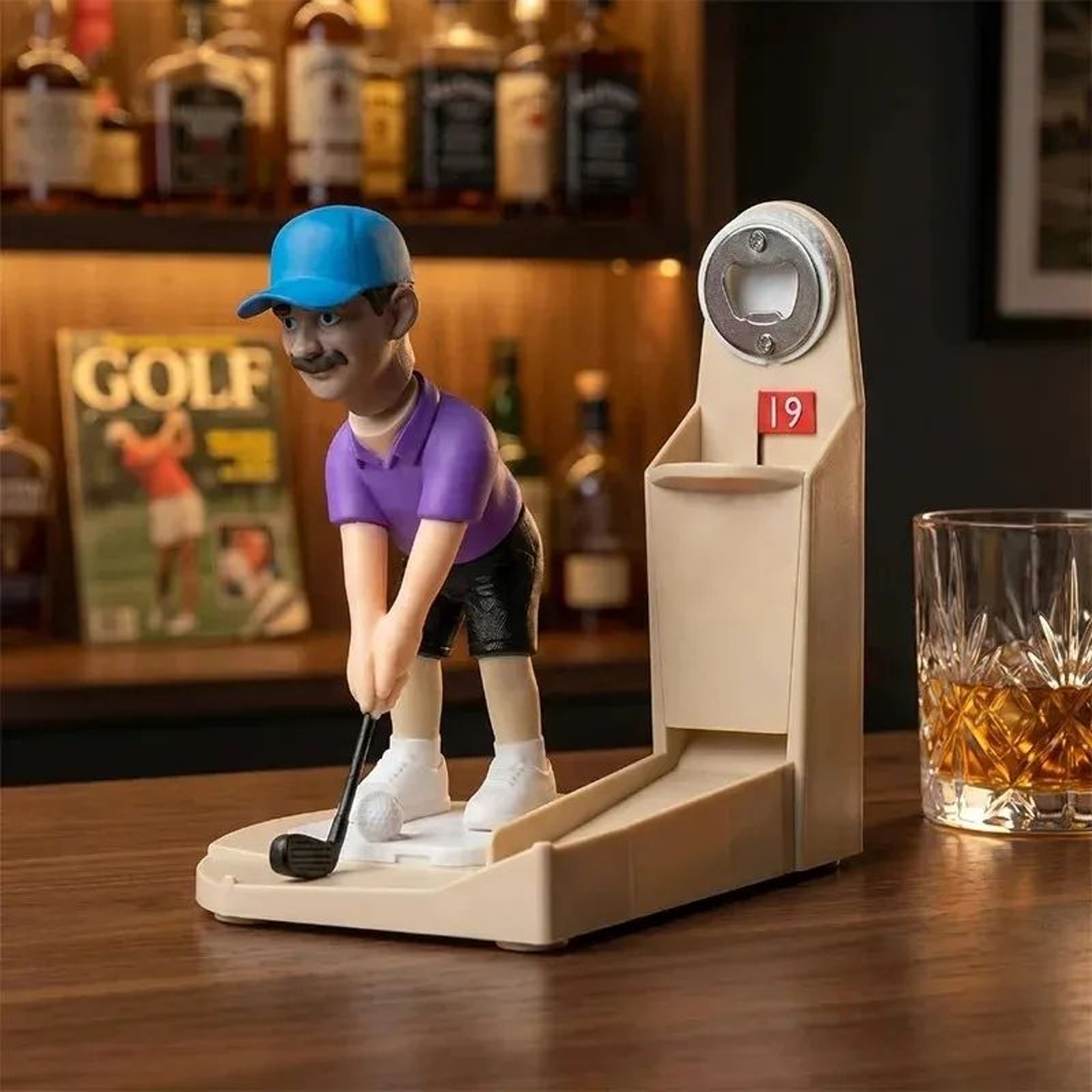 Golf Player Bottle Opener With Cap Launcher For Parties And Camping 2