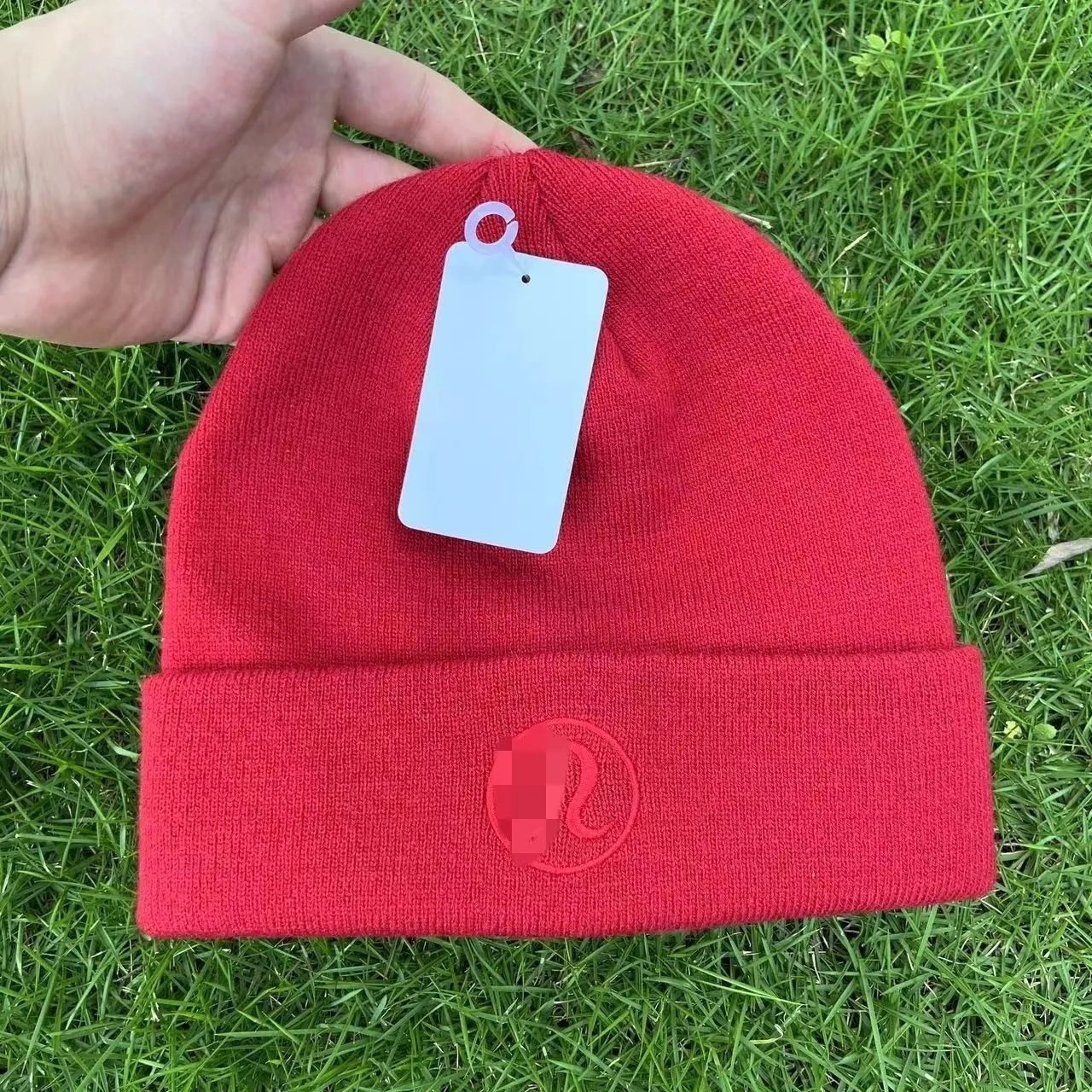 Unisex Acrylic Knit Beanie Hat With Embroidered Geometric Design For Fall And Winter 4