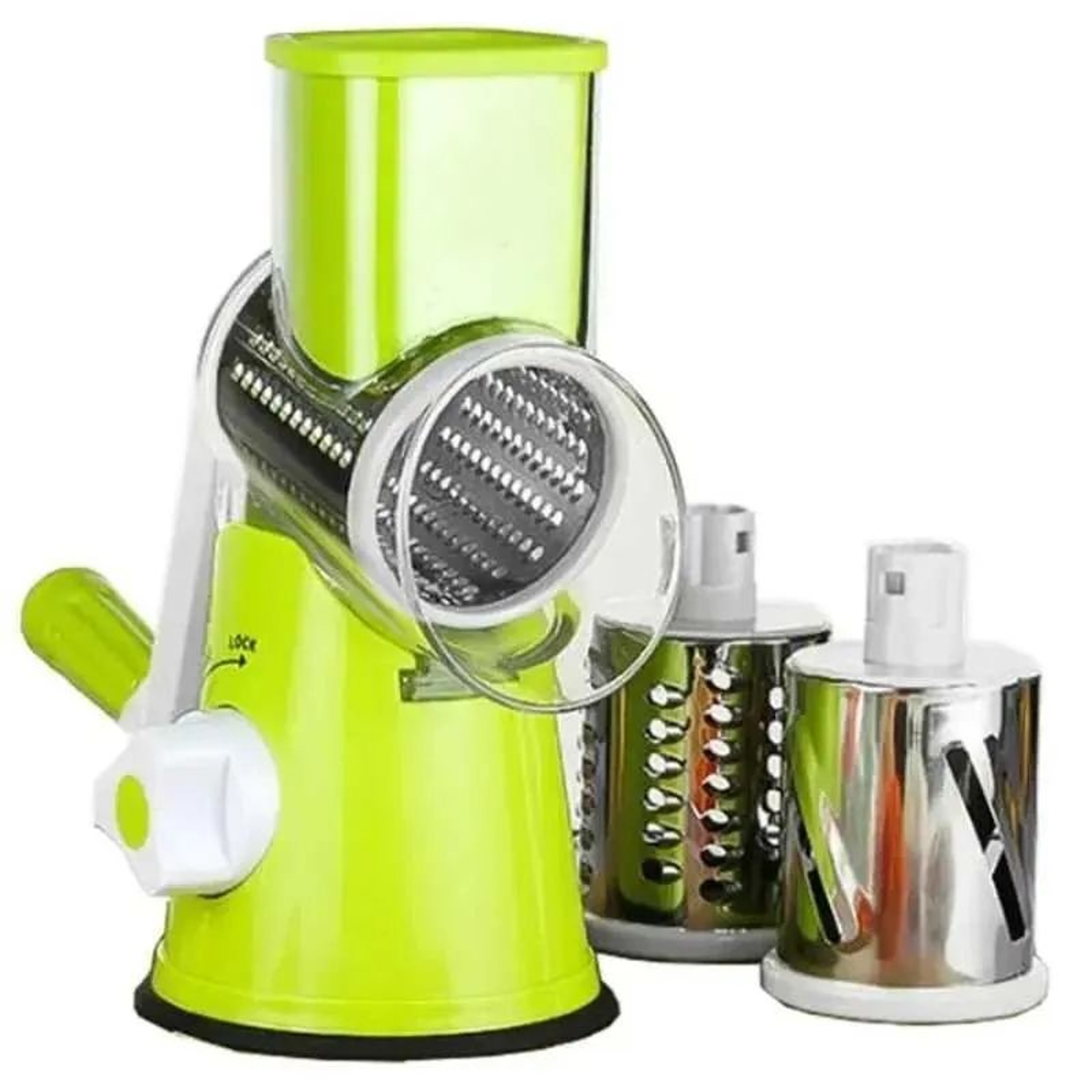 Rotary Vegetable Slicer And Cheese Grater With Stainless Steel Drums 0