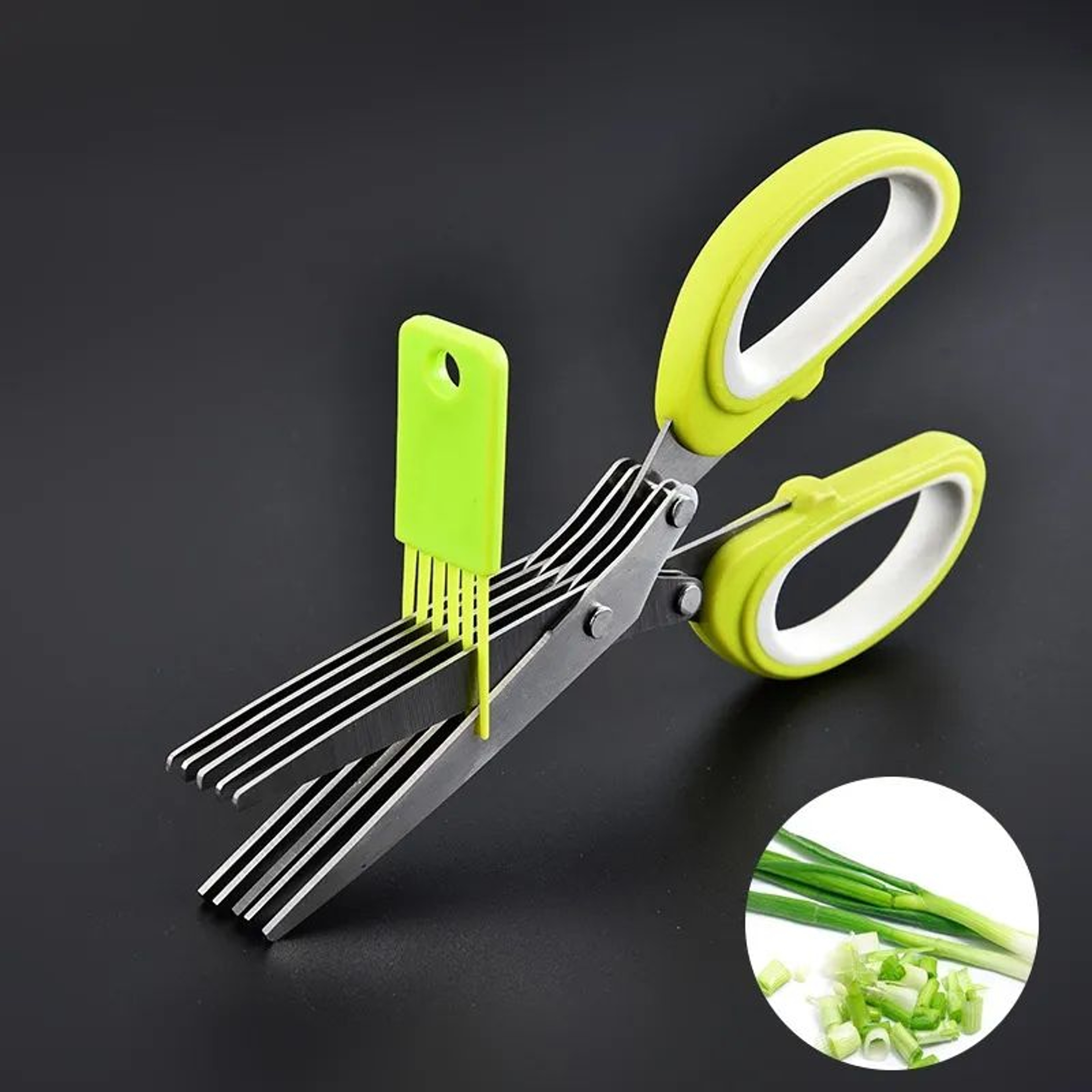 Blade Herb Scissors Stainless Steel Kitchen Shears With Protective Cover 1
