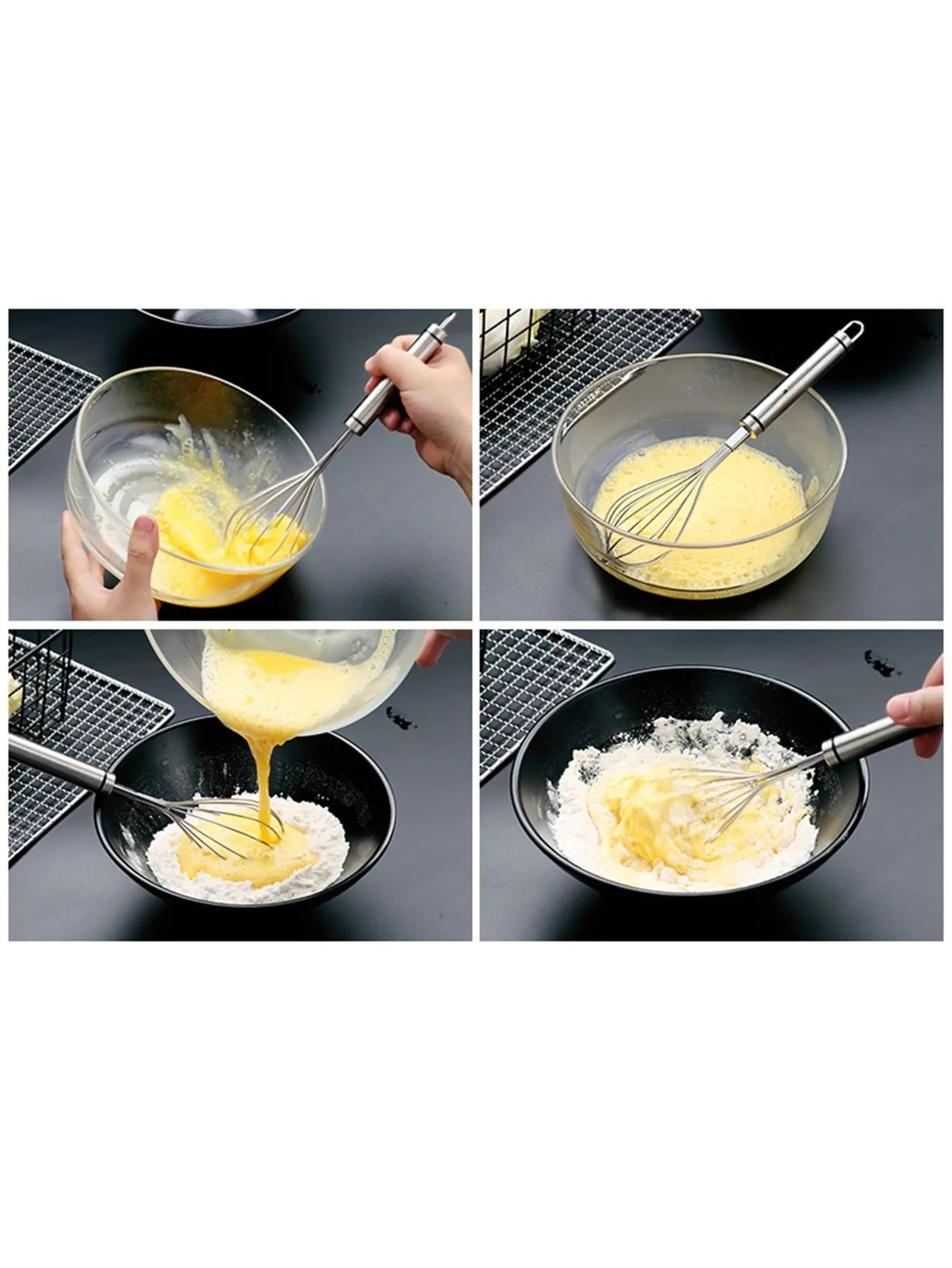 Stainless Steel Balloon Whisk Manual Egg Beater For Kitchen Mixing And Baking 3