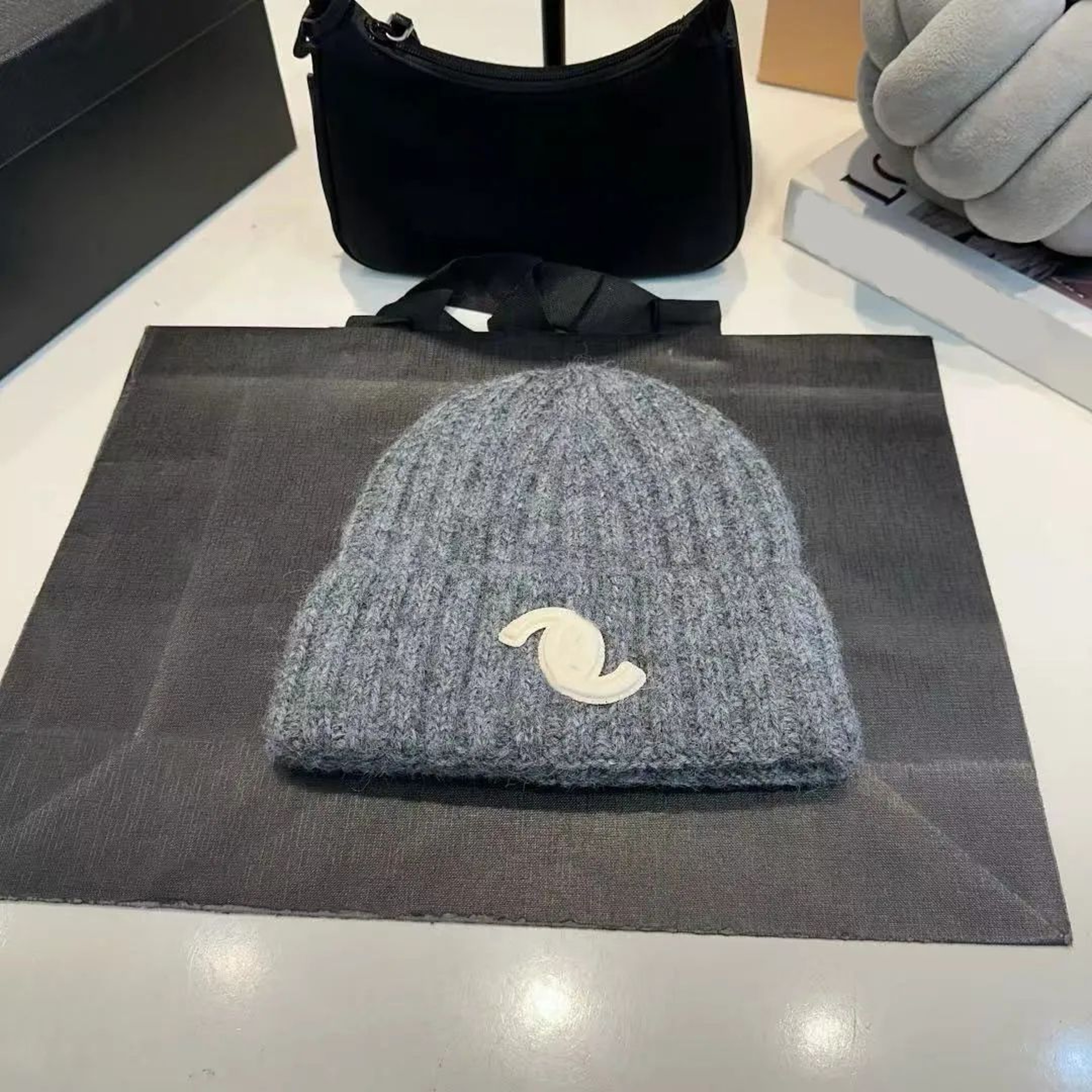 Wool Knit Beanie Hat With Vertical Stripes For Winter Casual Wear 4