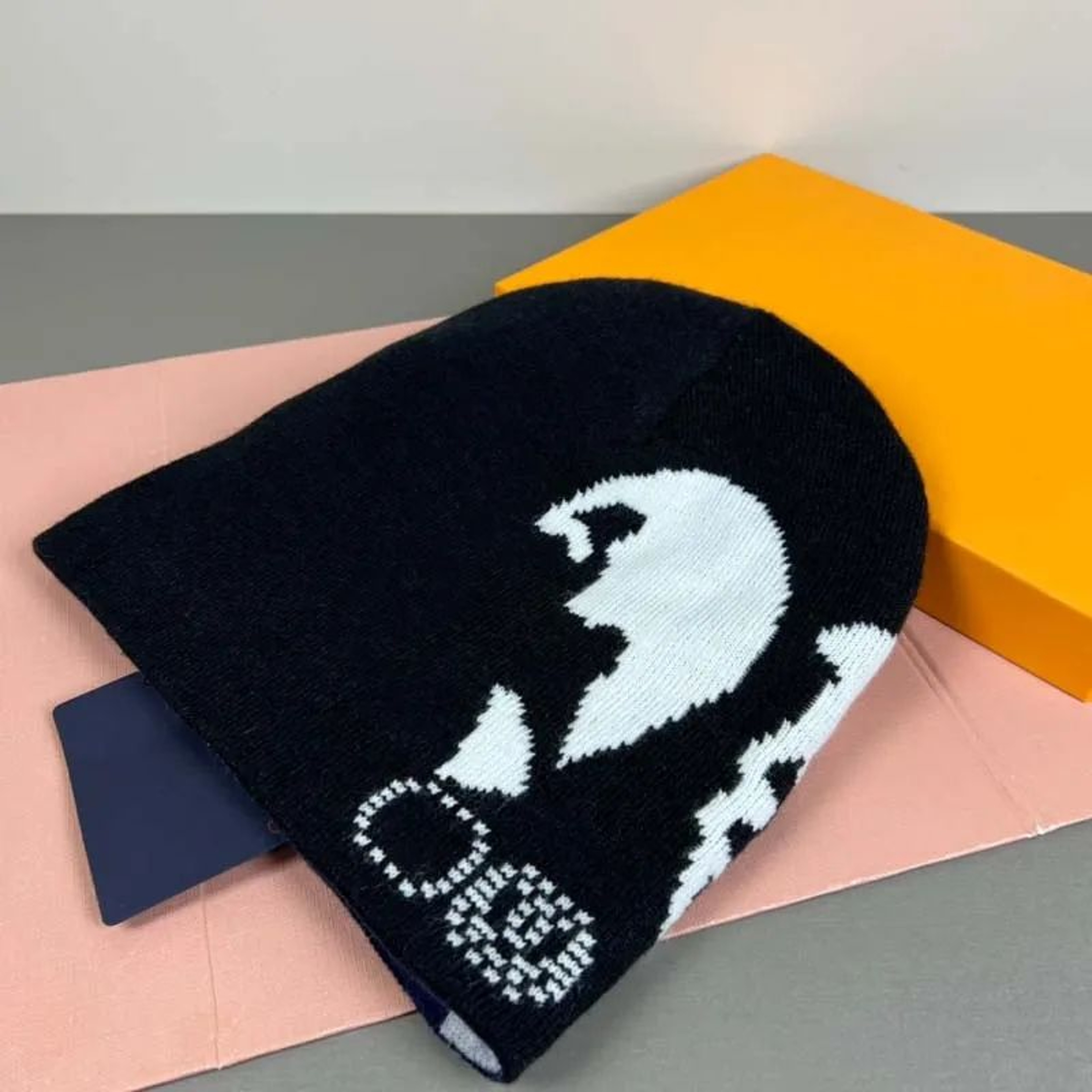 Unisex Cotton Winter Beanie Hat With Face Mask And Embroidered Letter Design 4