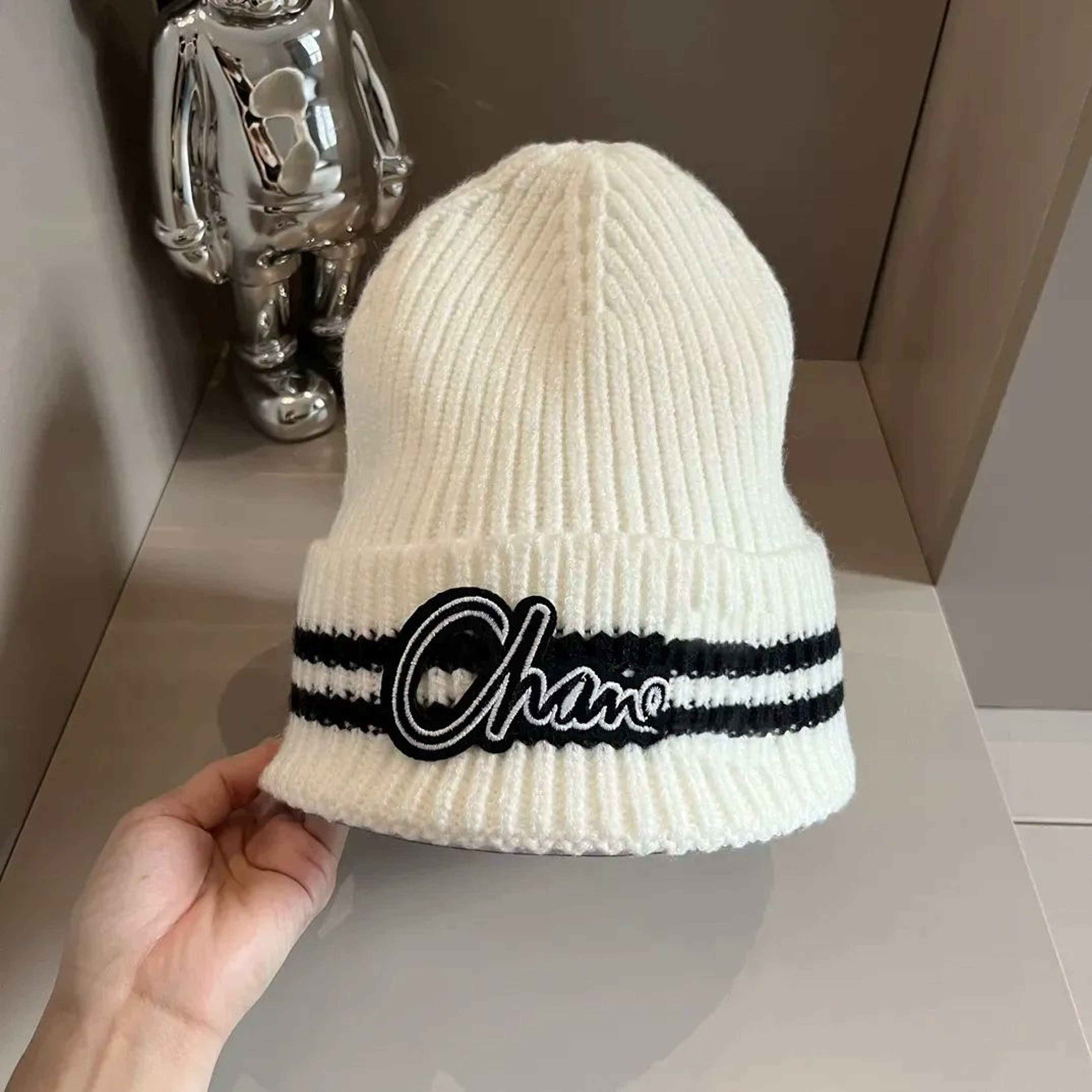 Unisex Knitted Beanie Hat With Letter Print For Casual Winter Streetwear 1