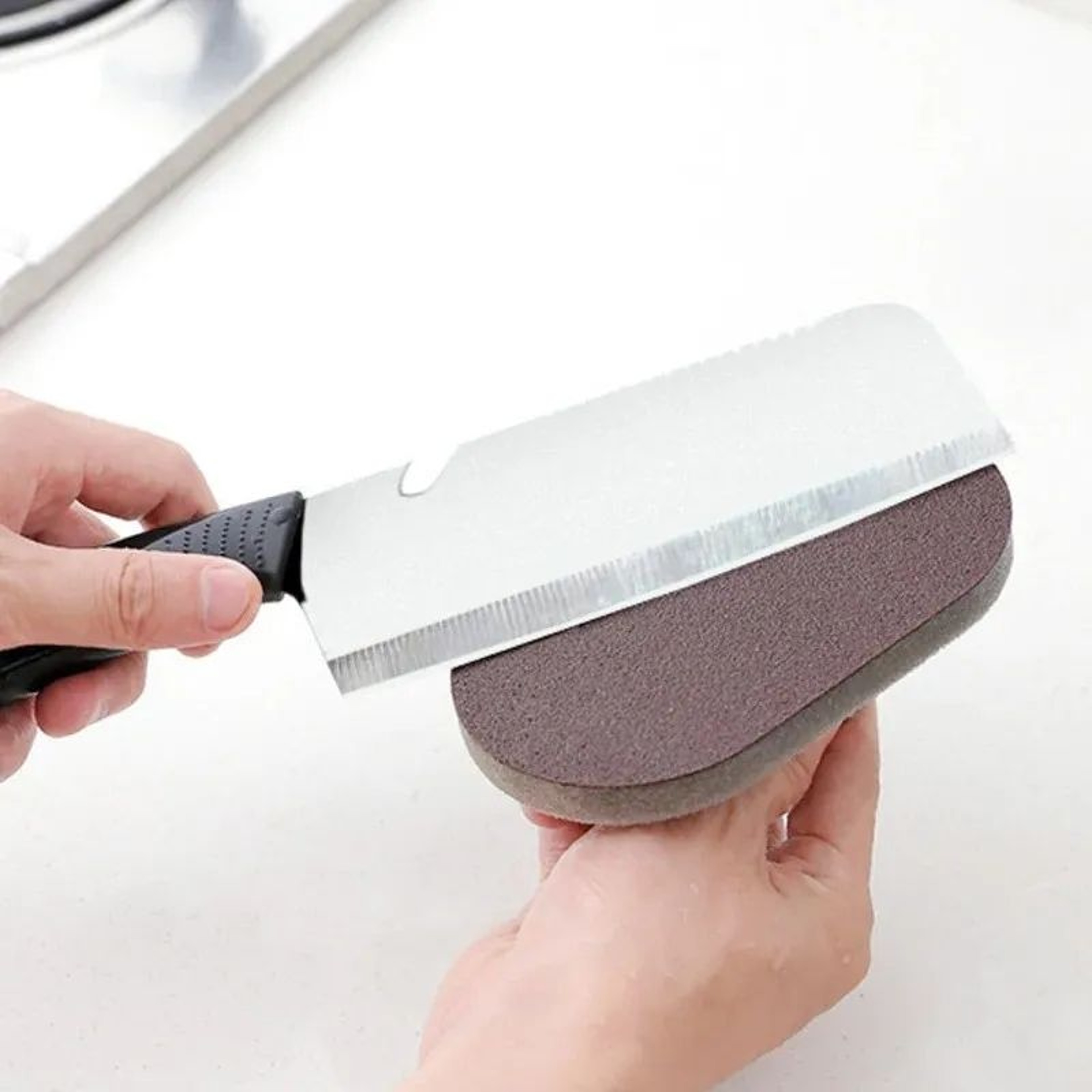 Emery Sponge Cleaning Brush With Handle For Kitchen And Bathroom Rust Removal 4
