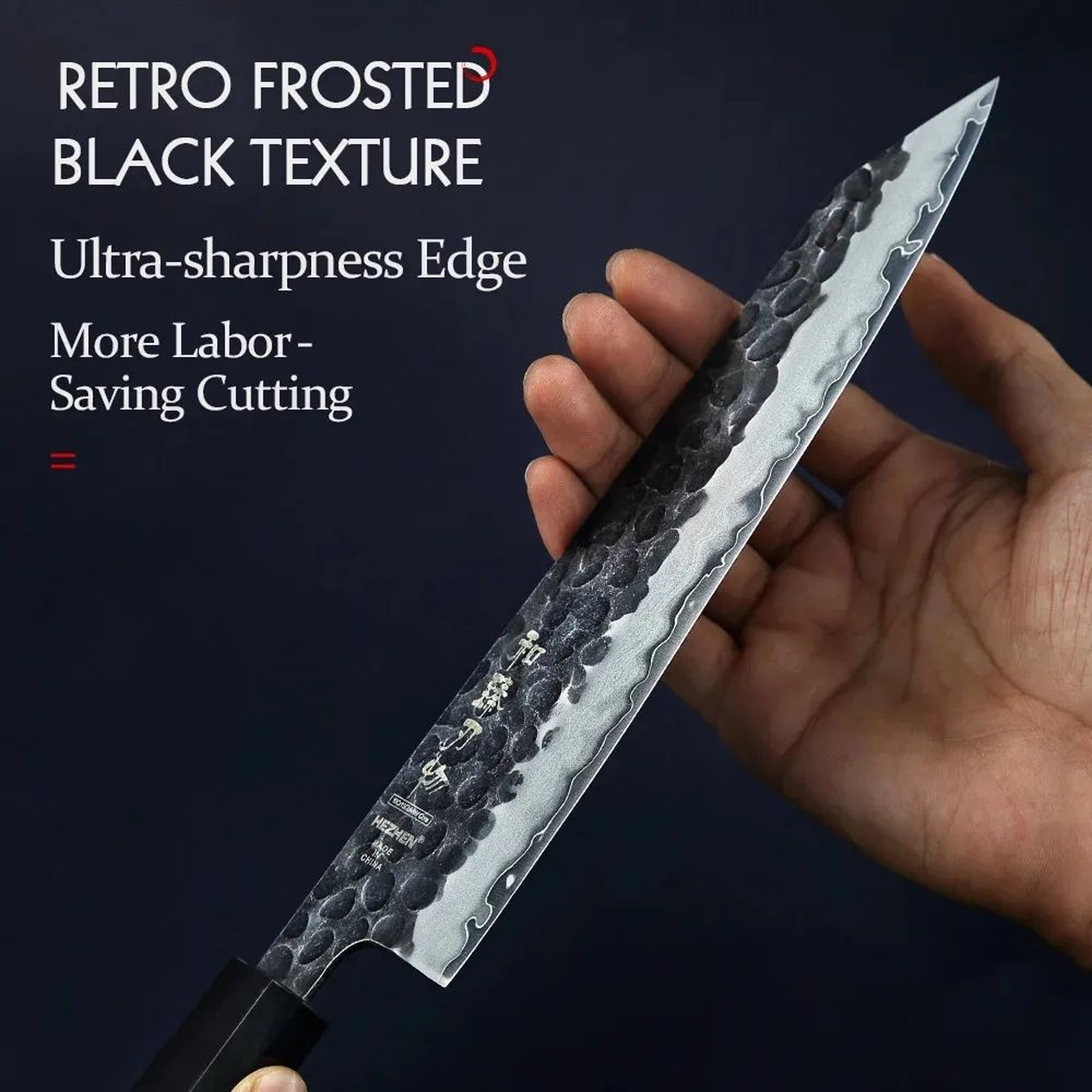 Chef Knife With Layer Stainless Steel Blade And Mahogany Handle 3