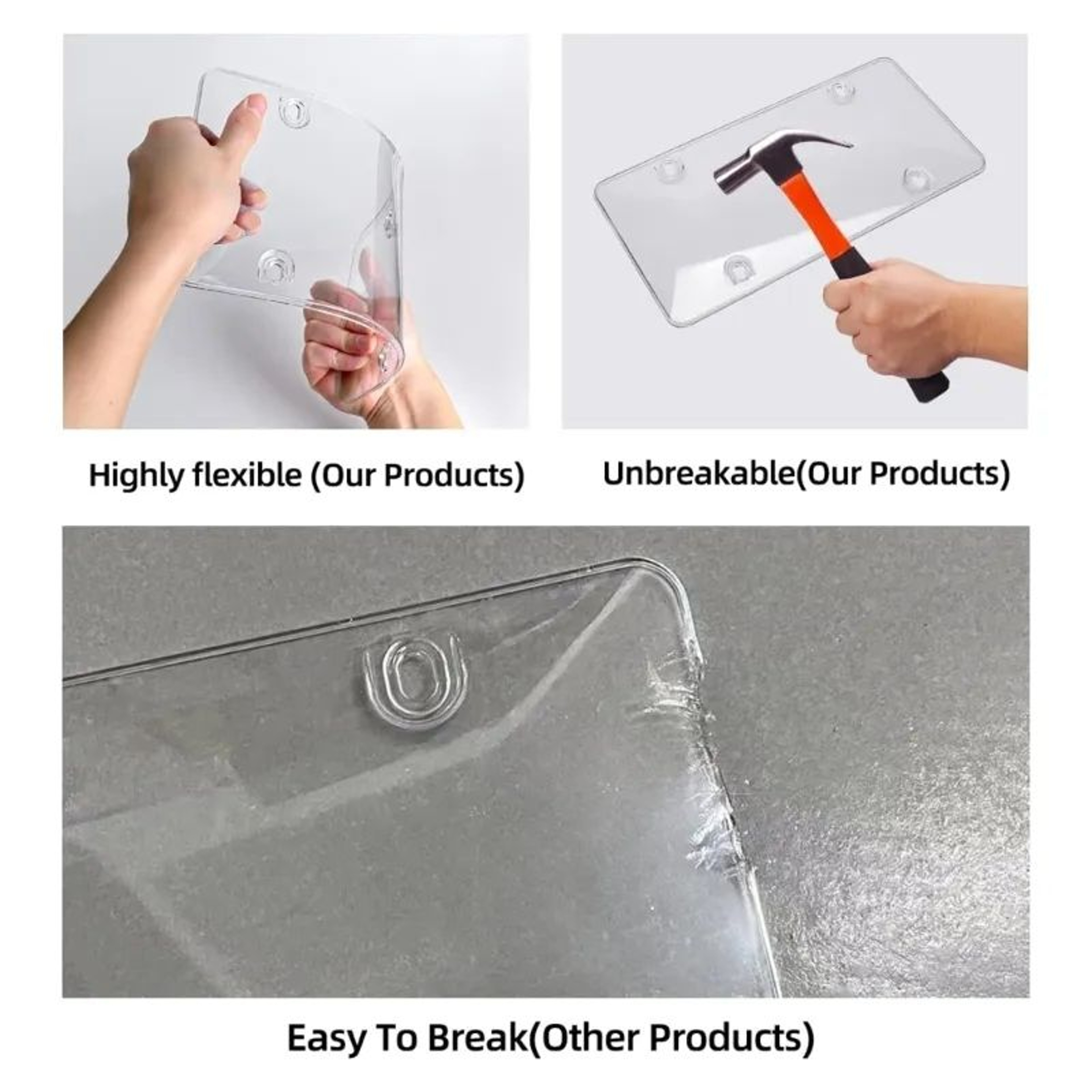 Protective License Plate Cover With Shatter Resistant Plastic And UV Protection 4