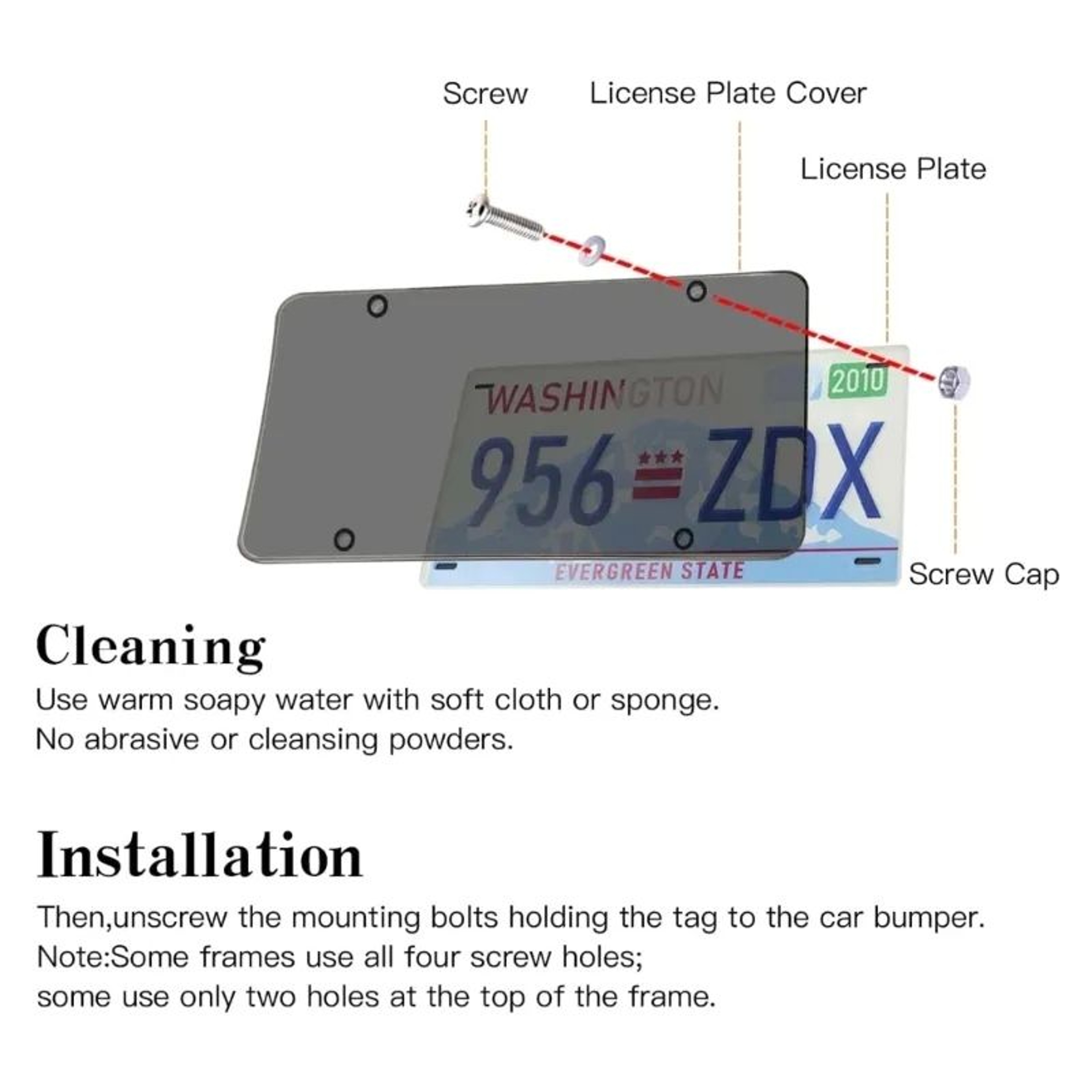 Protective License Plate Cover With Shatter Resistant Plastic And UV Protection 5