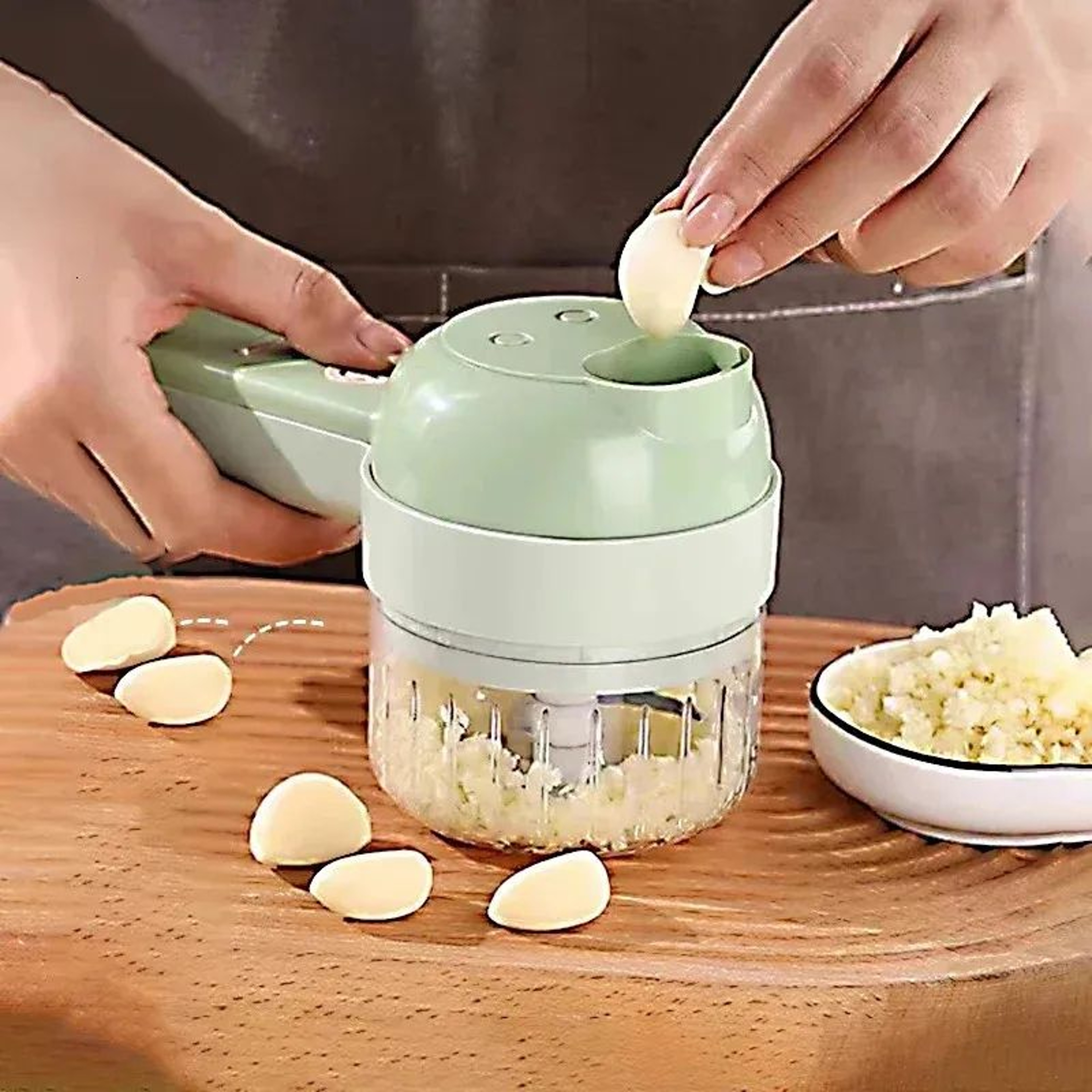 Electric Vegetable Chopper With Stainless Steel Blades For Fruits Vegetables And Meat 1