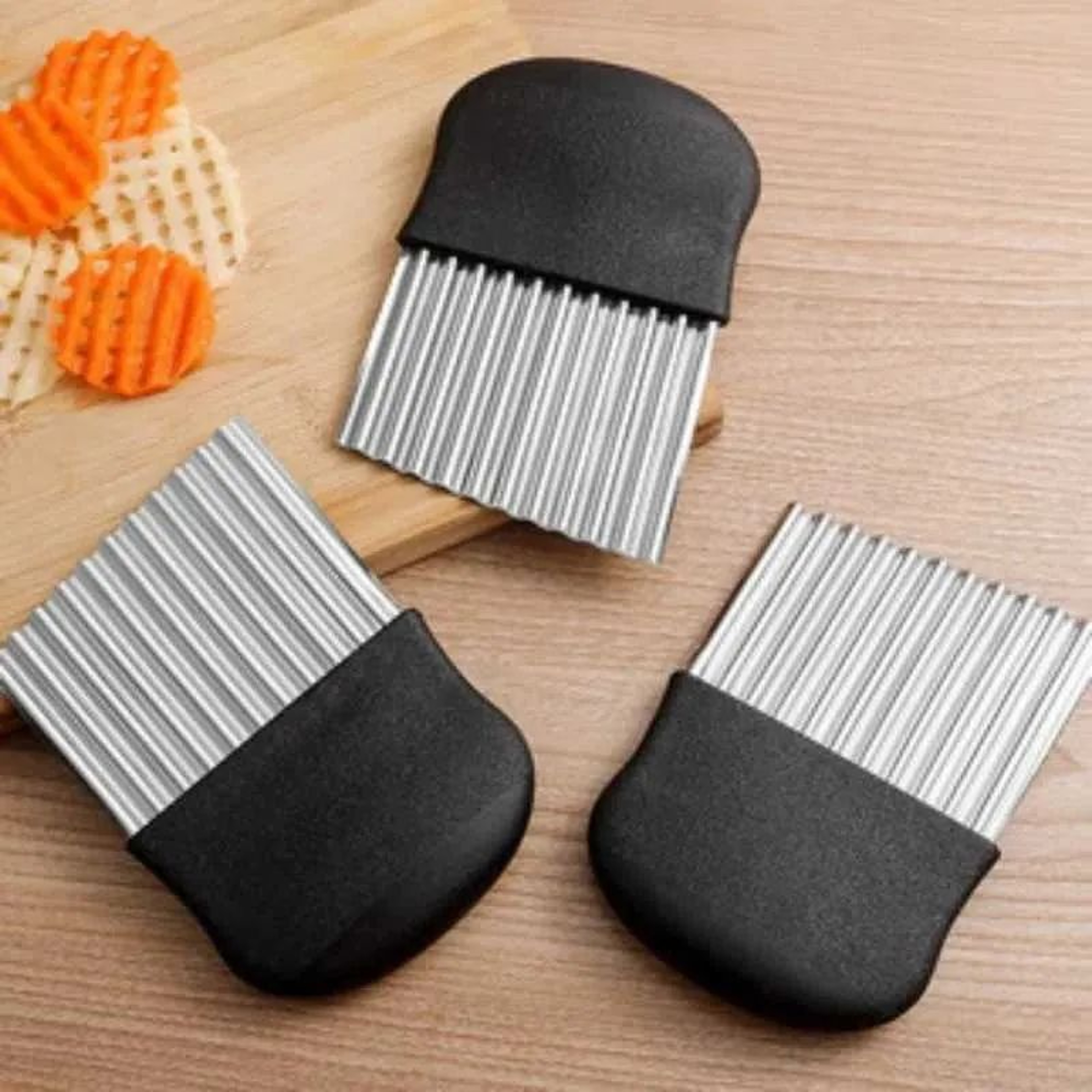 Stainless Steel Crinkle Cutter For Wavy French Fries And Vegetable Slicing 1