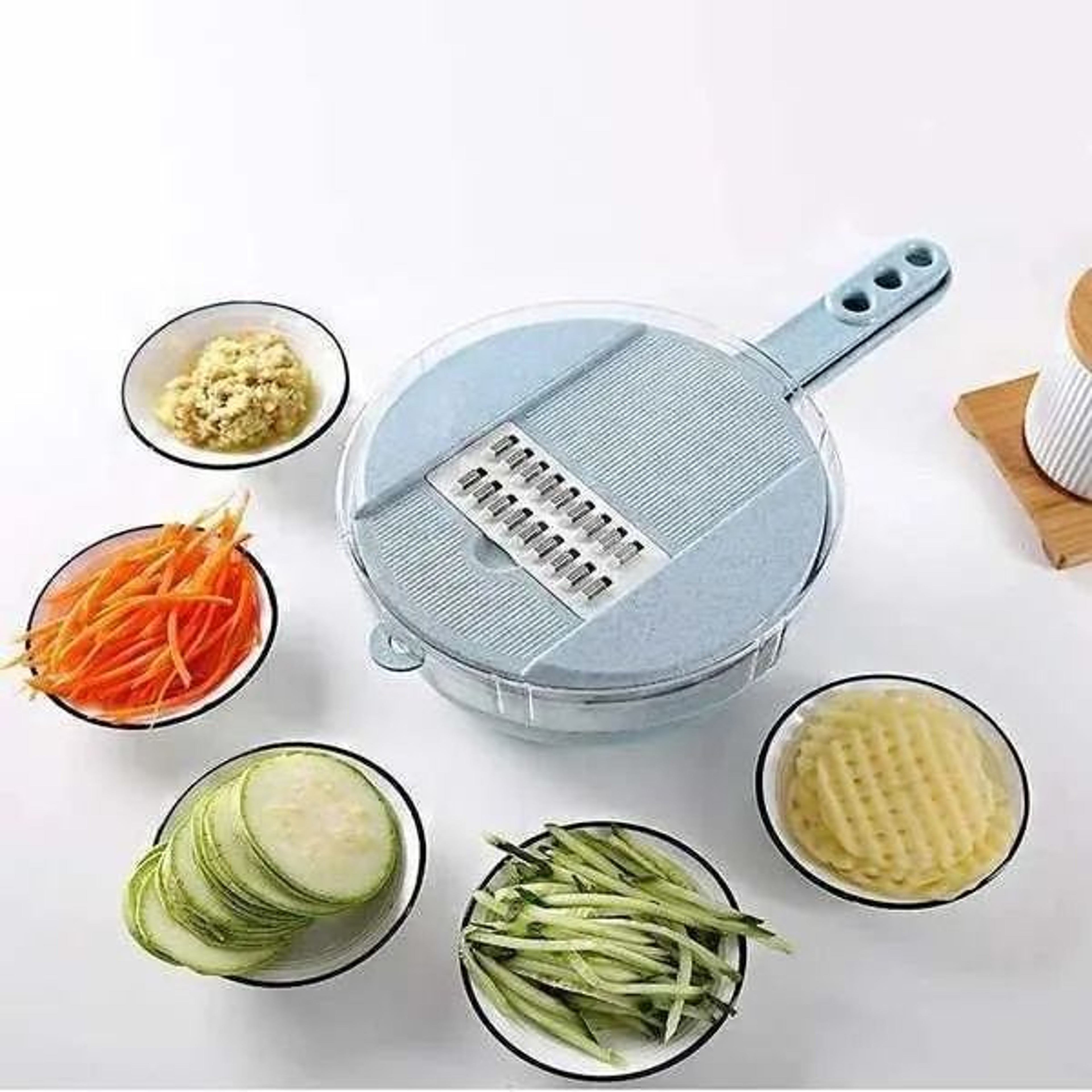 Manual Vegetable Chopper With Stainless Steel Blades And Food Container 0