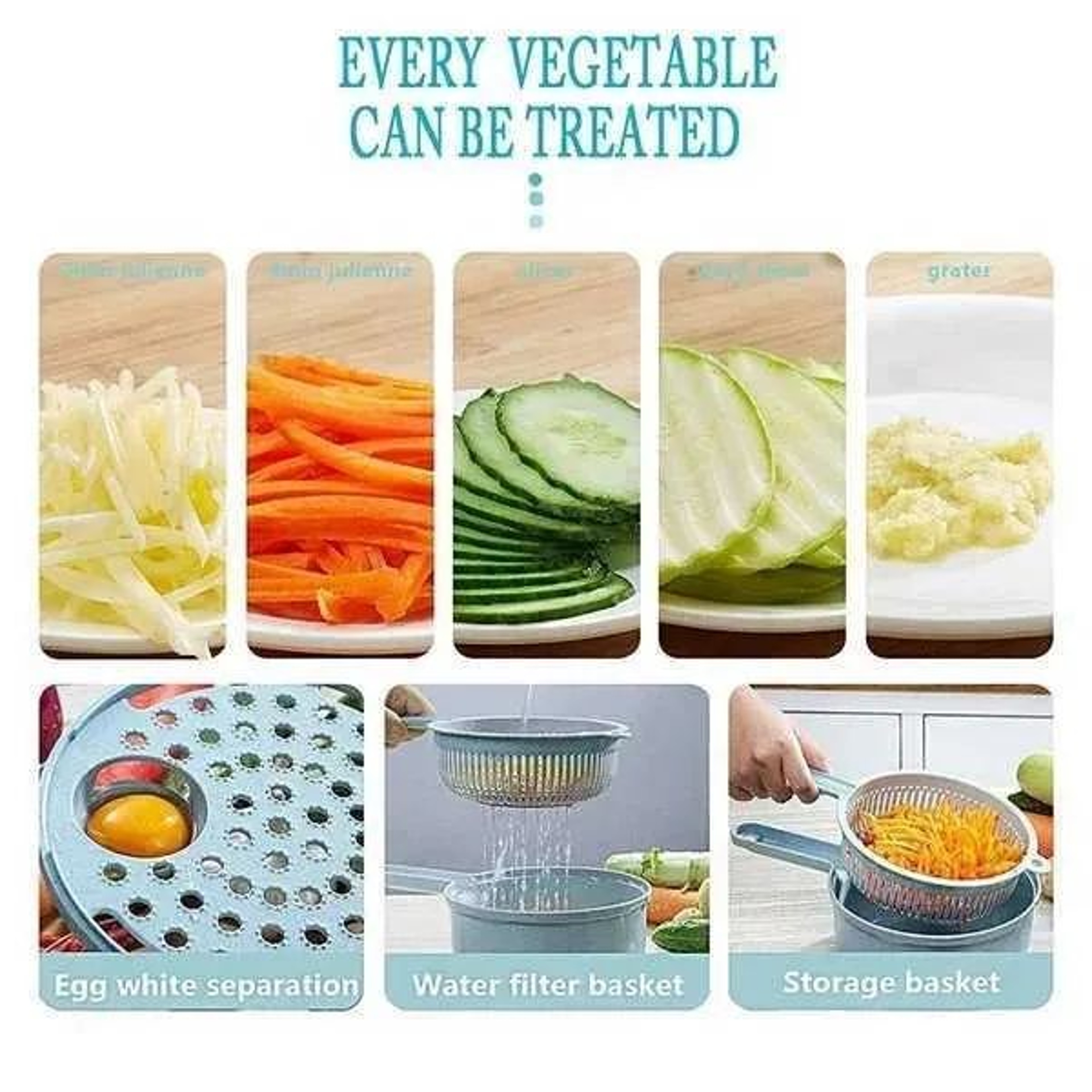 Manual Vegetable Chopper With Stainless Steel Blades And Food Container 2