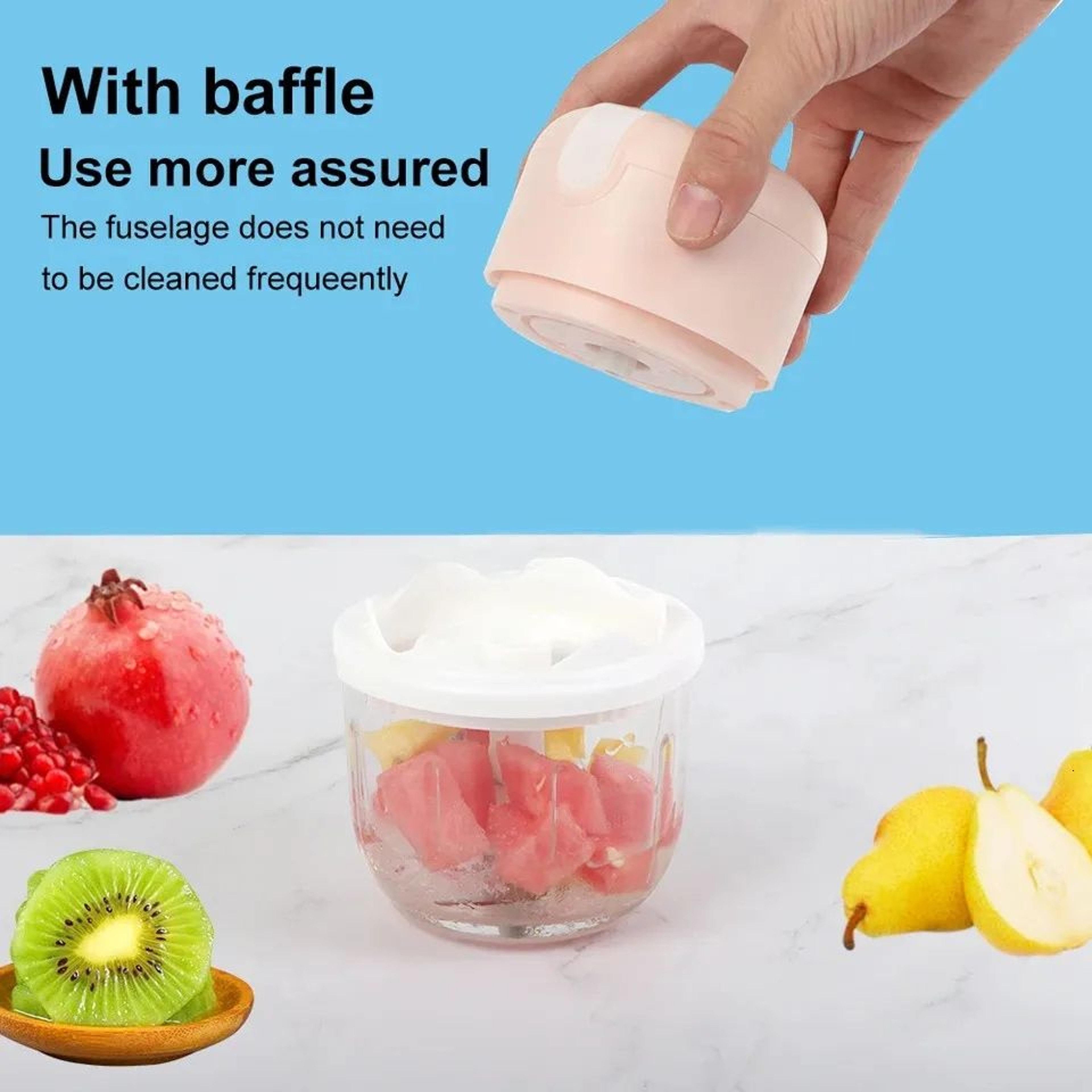 Electric Ice Crusher And Mini USB Rechargeable Food Chopper With Glass Bowl 1