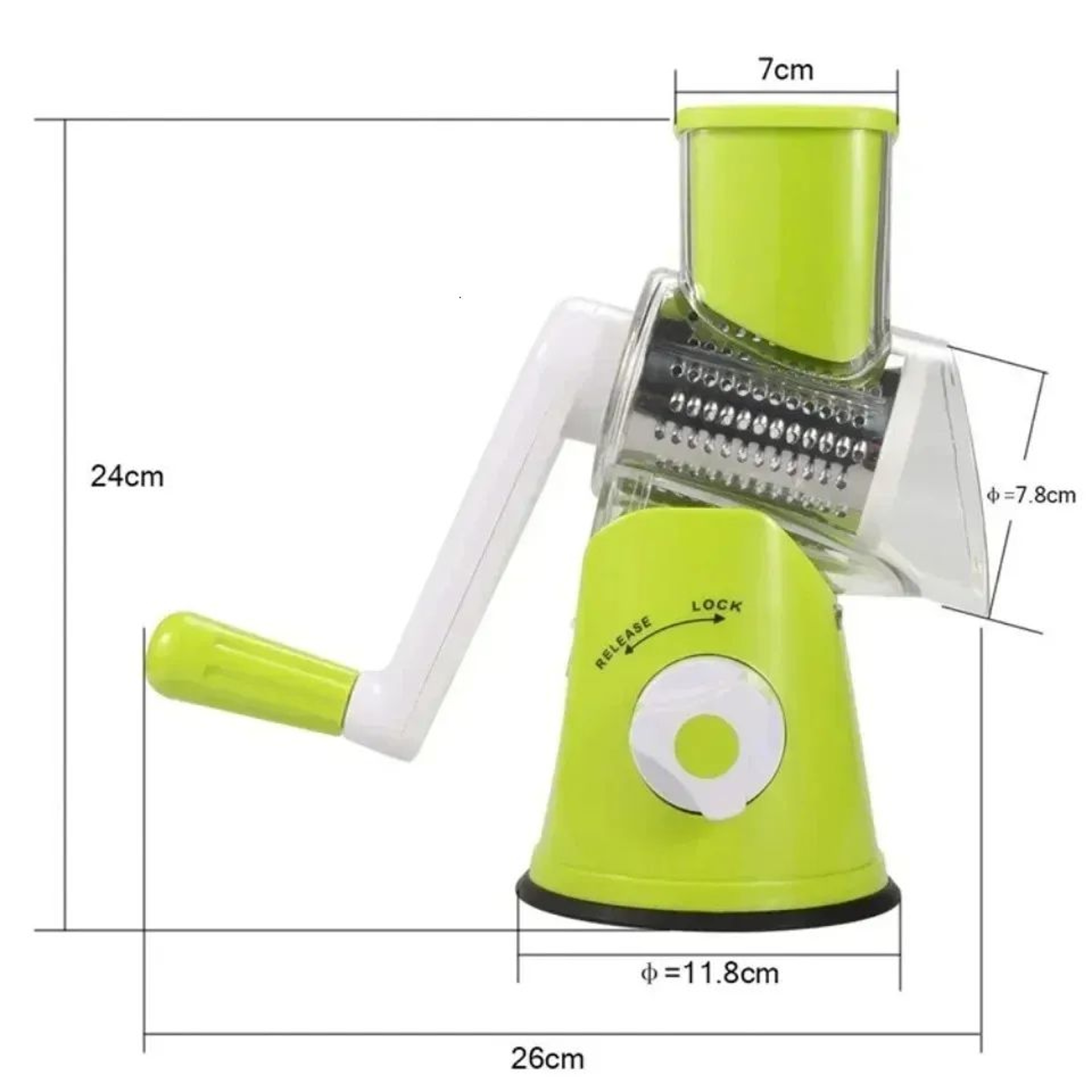 Manual Rotary Vegetable Slicer And Cheese Grater With Interchangeable Blades 5