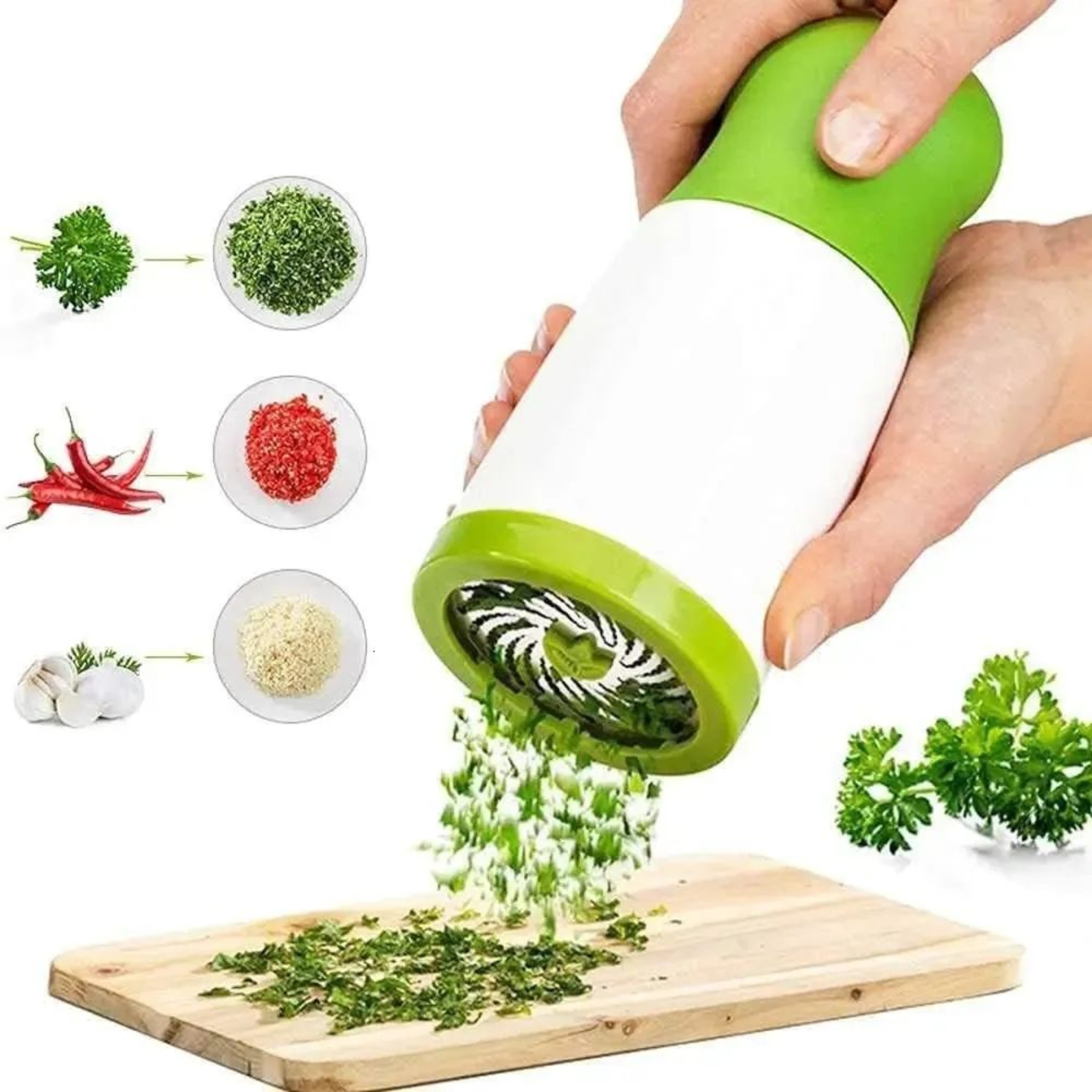 Stainless Steel Herb Grinder And Vegetable Chopper With Handheld Design 0