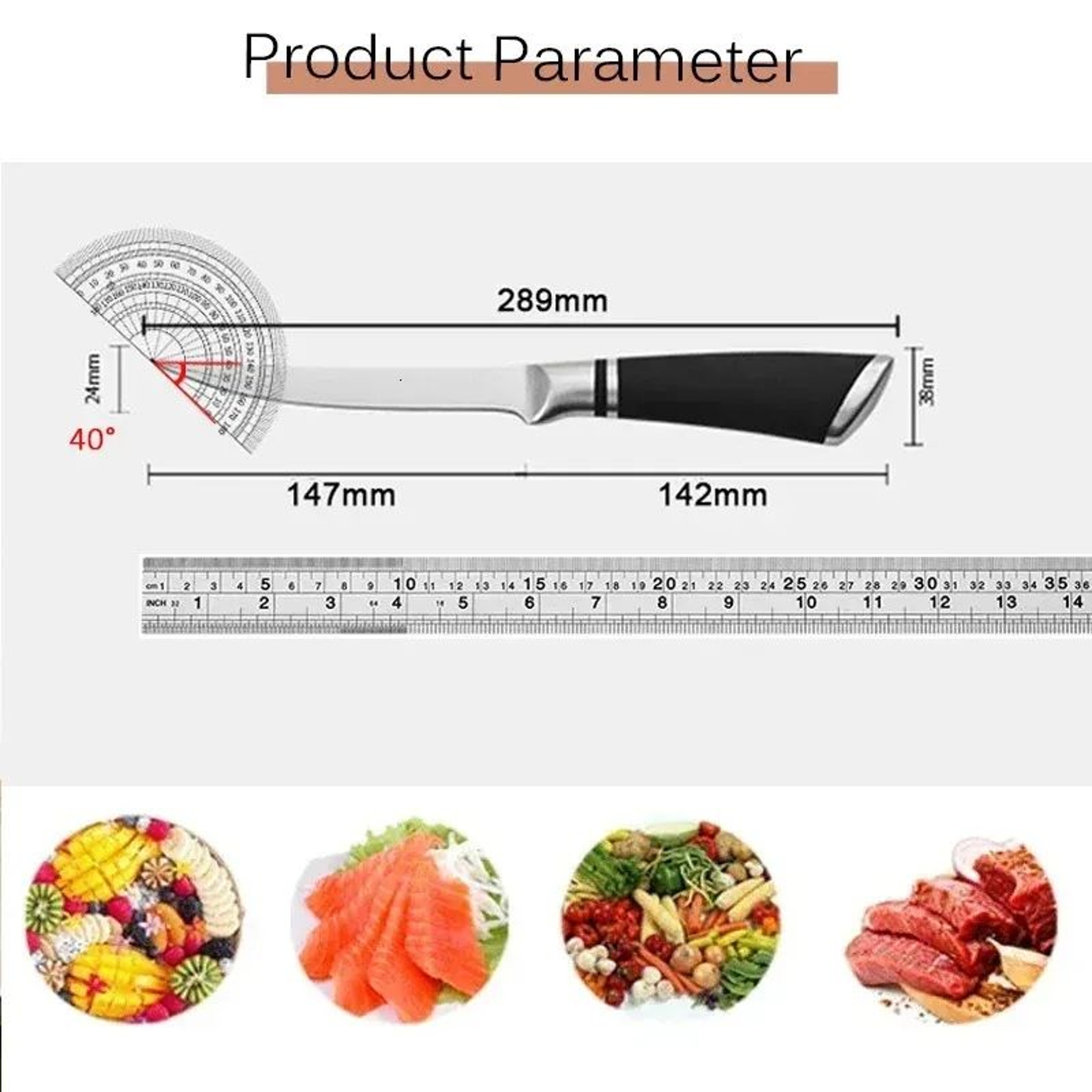 Stainless Steel Fish Fillet Knife With Blade For Meat And Vegetable Cutting 6