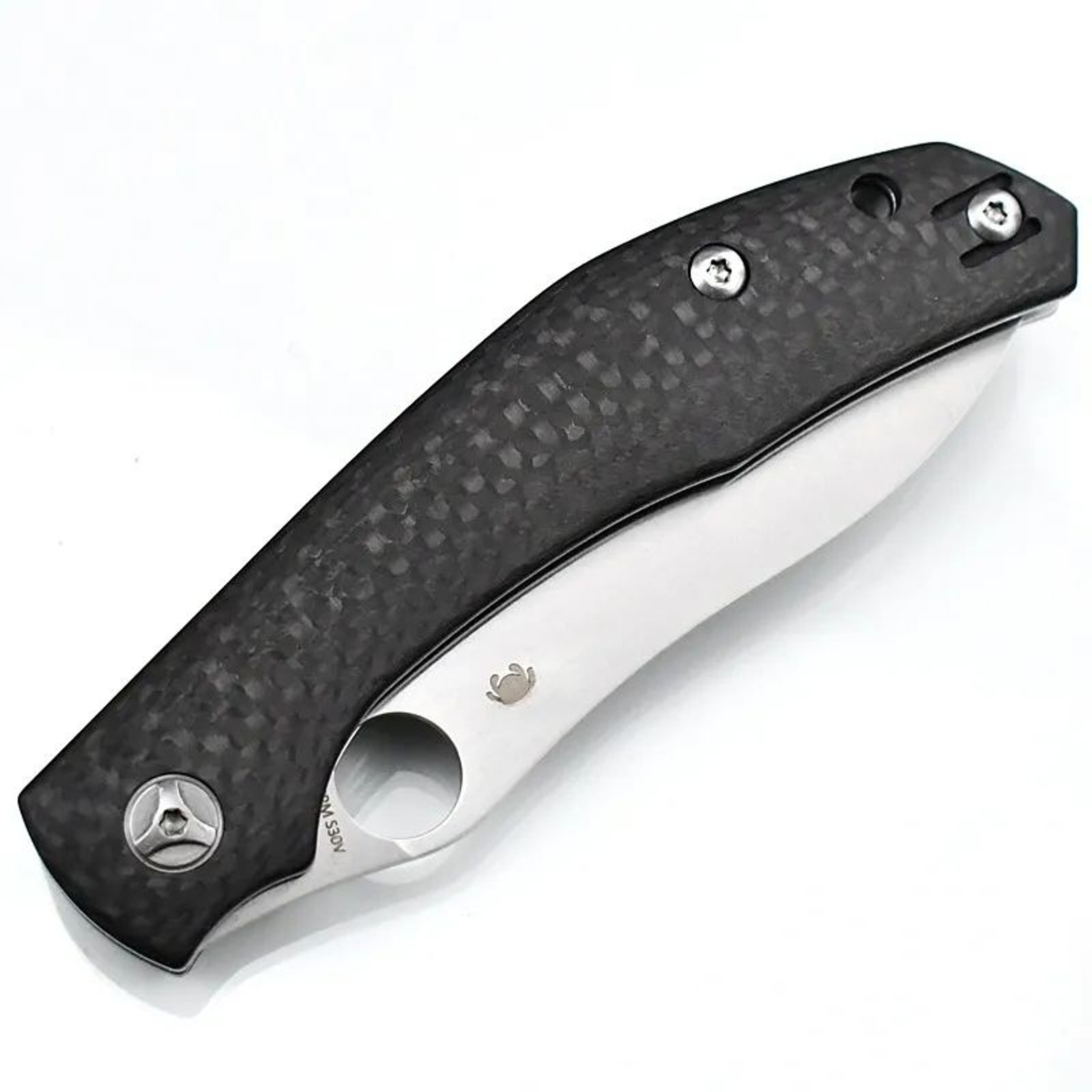 Steel Folding Pocket Knife With Carbon Fiber Handle For Camping And EDC 1