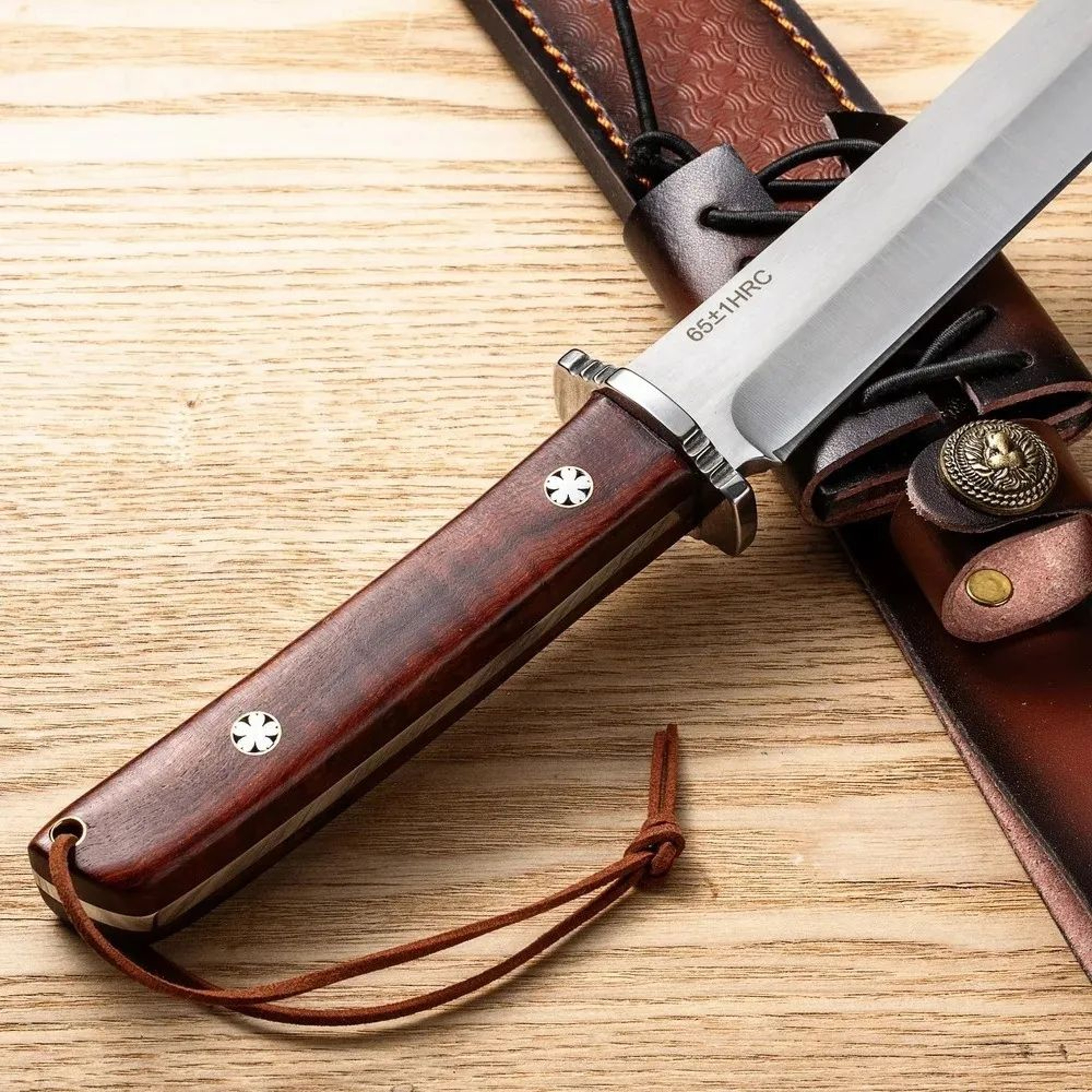 Professional Chef Knife Set With High Hardness Blades And Protective Leather Sheath 3