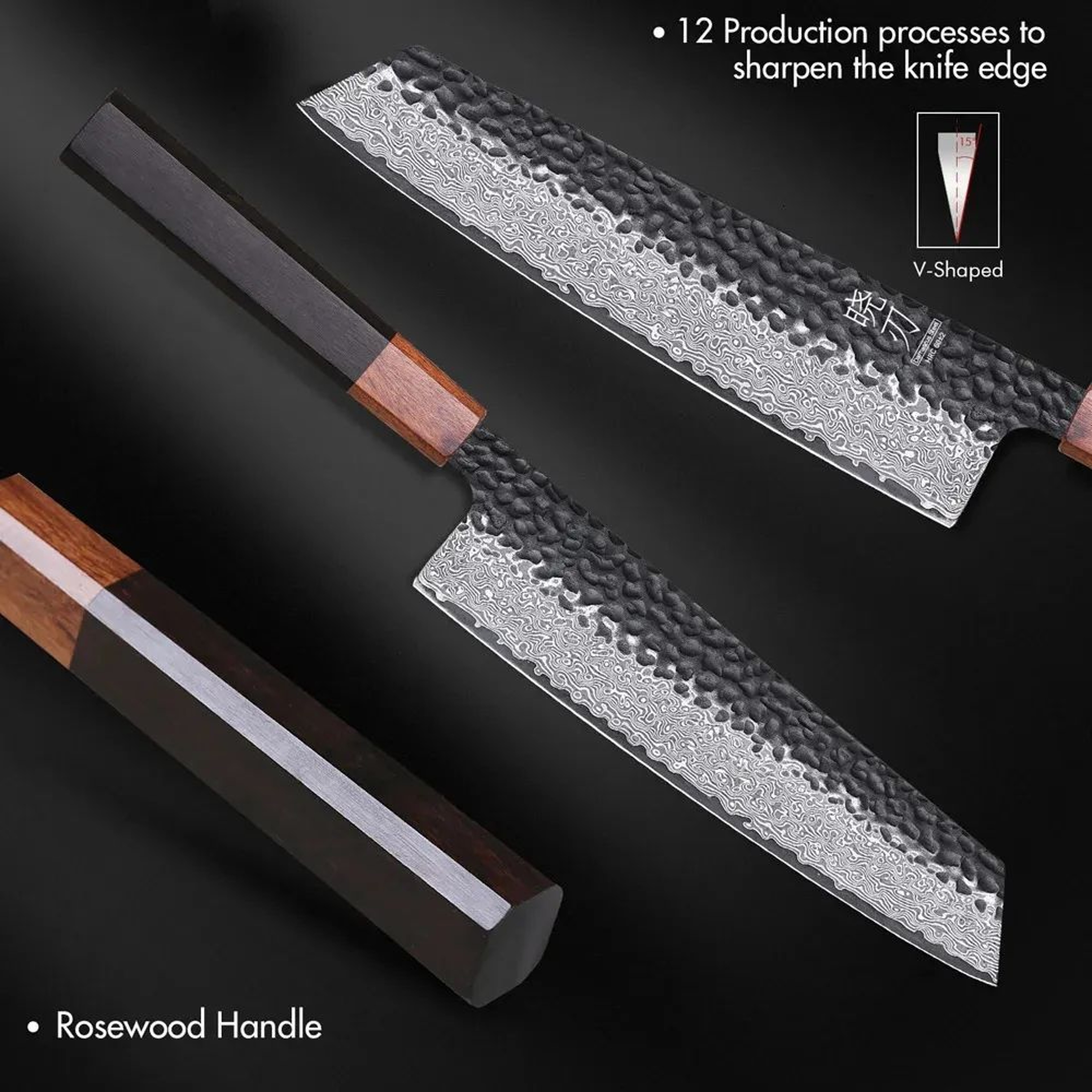 Kiritsuke Chef Knife With Layer Damascus Steel Blade And Core 4