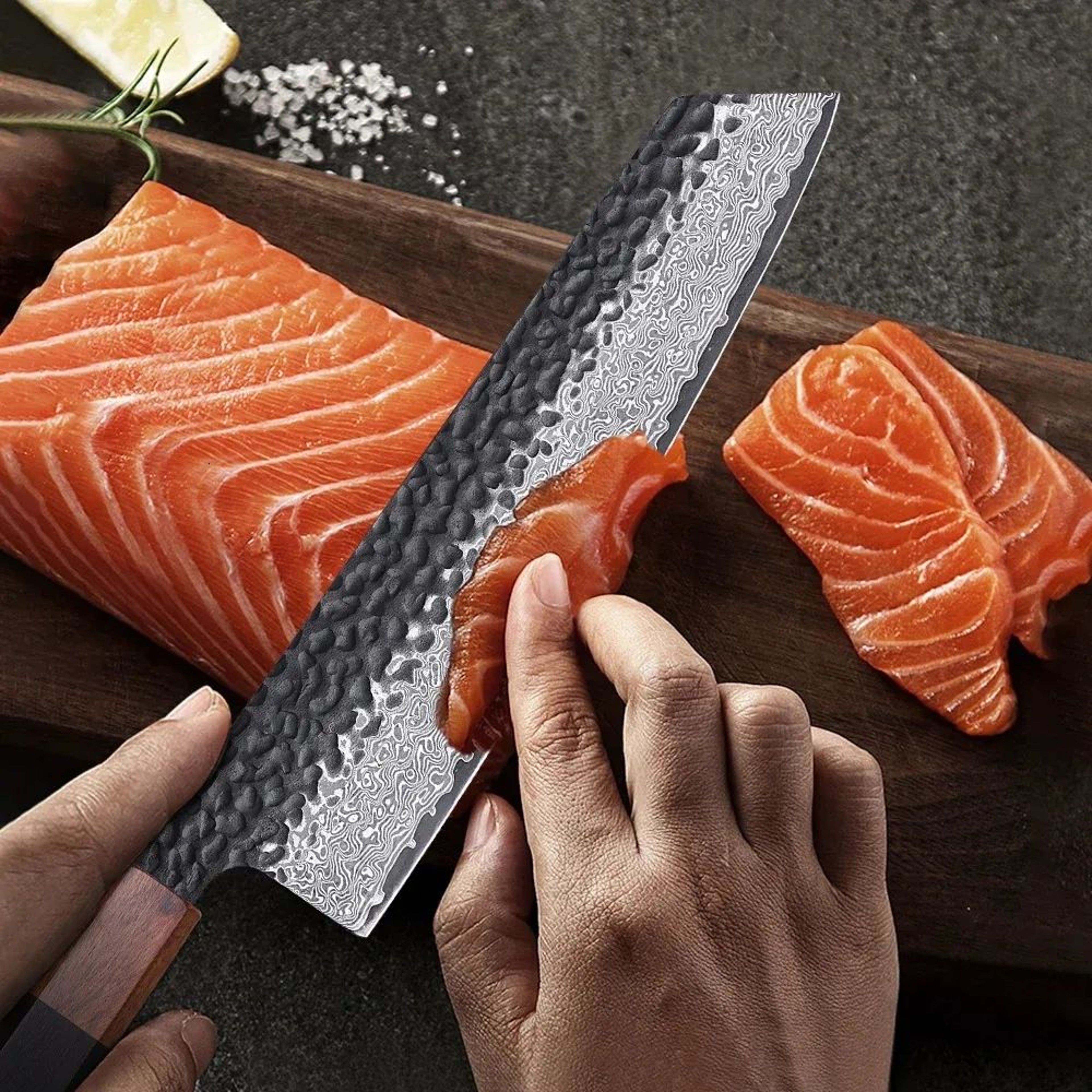 Kiritsuke Chef Knife With Layer Damascus Steel Blade And Core 1