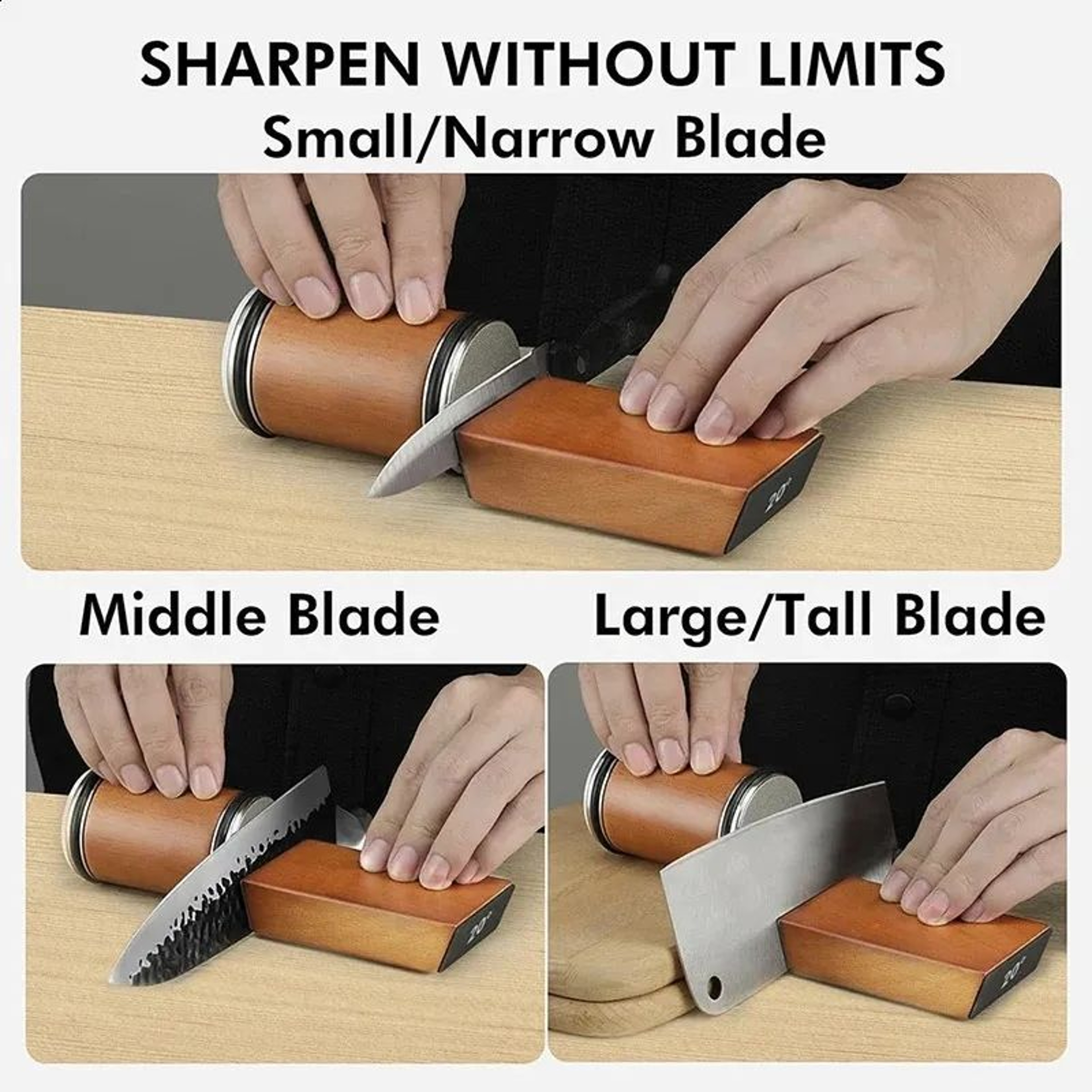 Rolling Knife Sharpener Wit Degree Magnetic Angle Guide And Whetstone Set 3