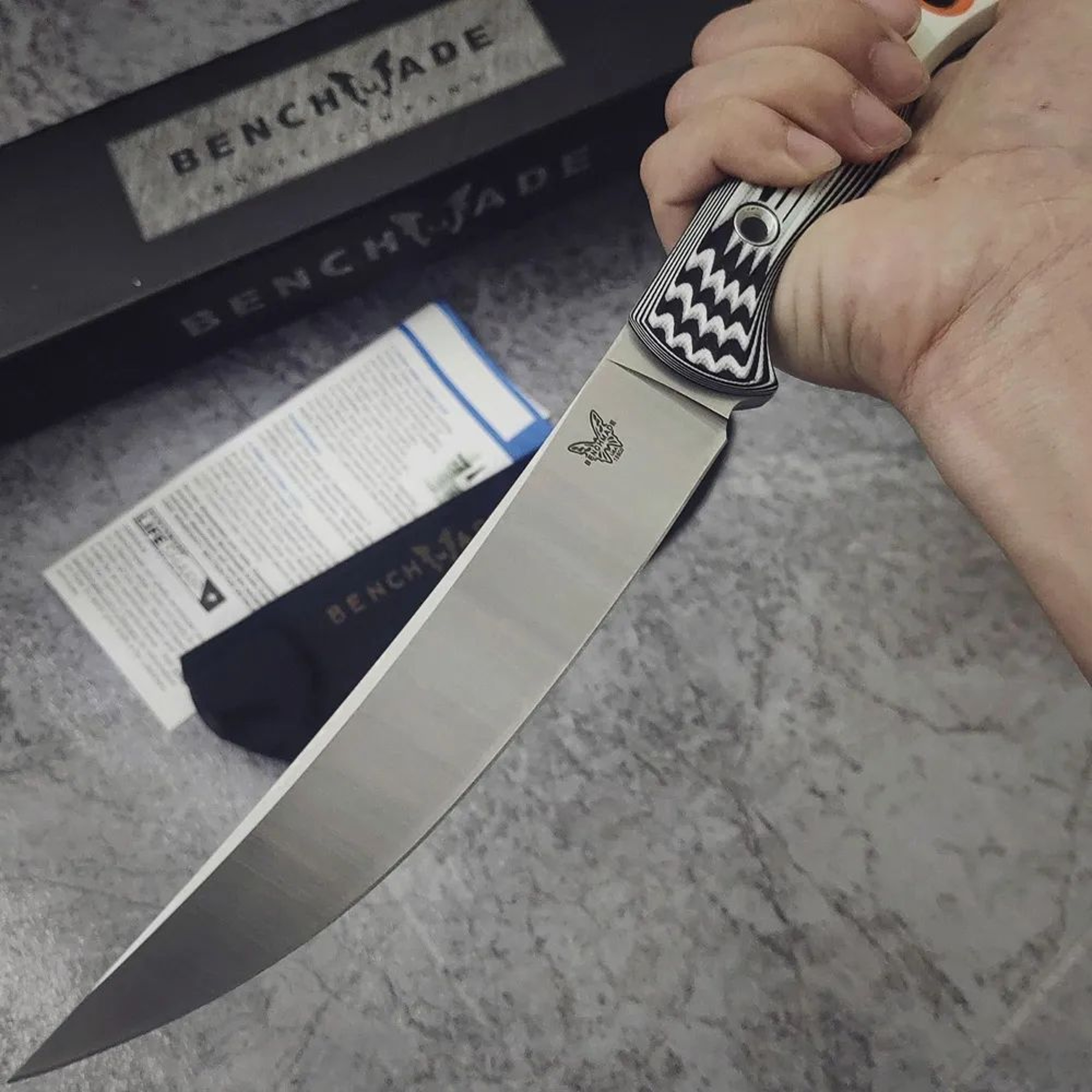 Steel Fixed Blade Hunting Knife With Full Tang Handle And Kydex Sheath 3