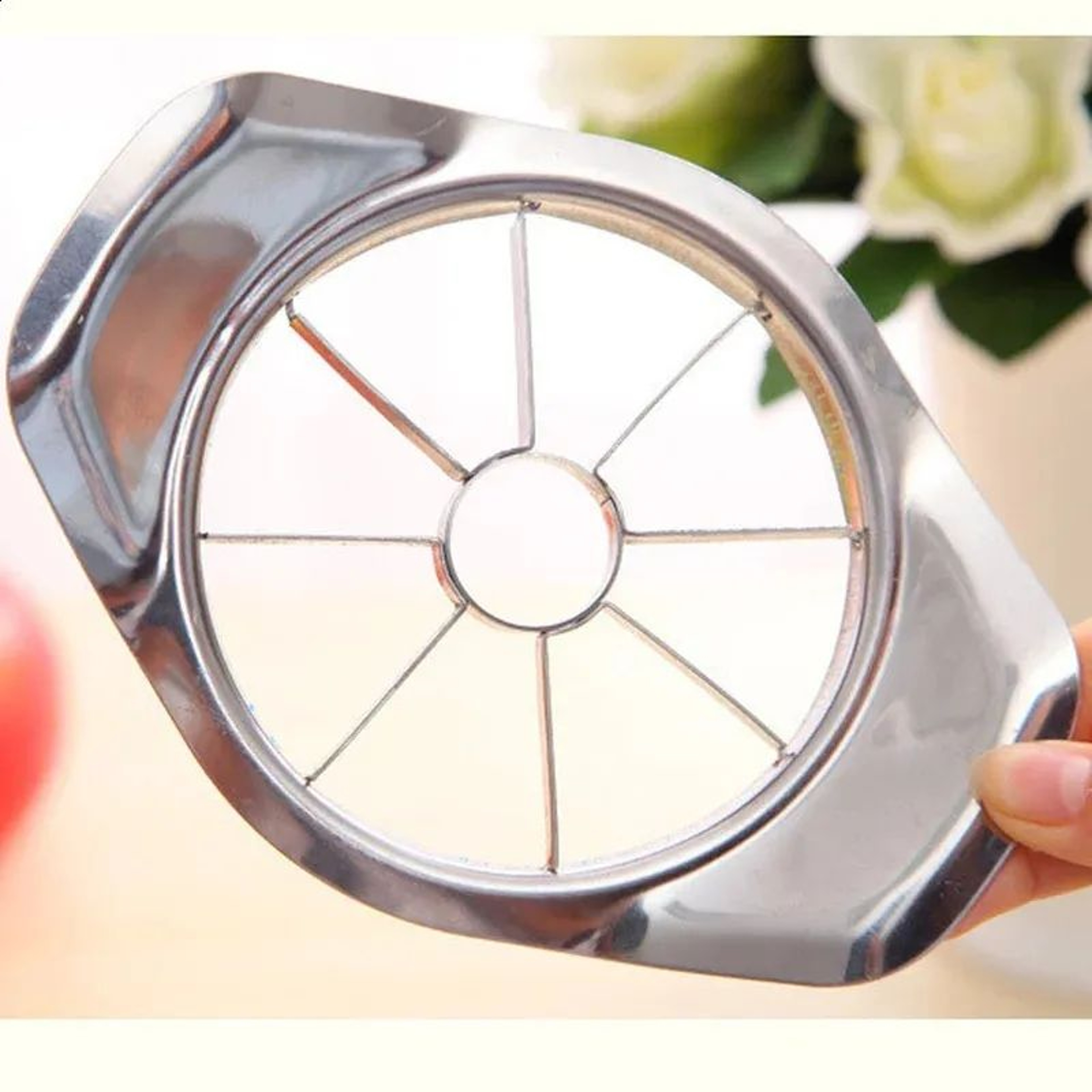 Stainless Steel Apple Cutter And Corer Handheld Fruit Slicer For Kitchen Prep 1