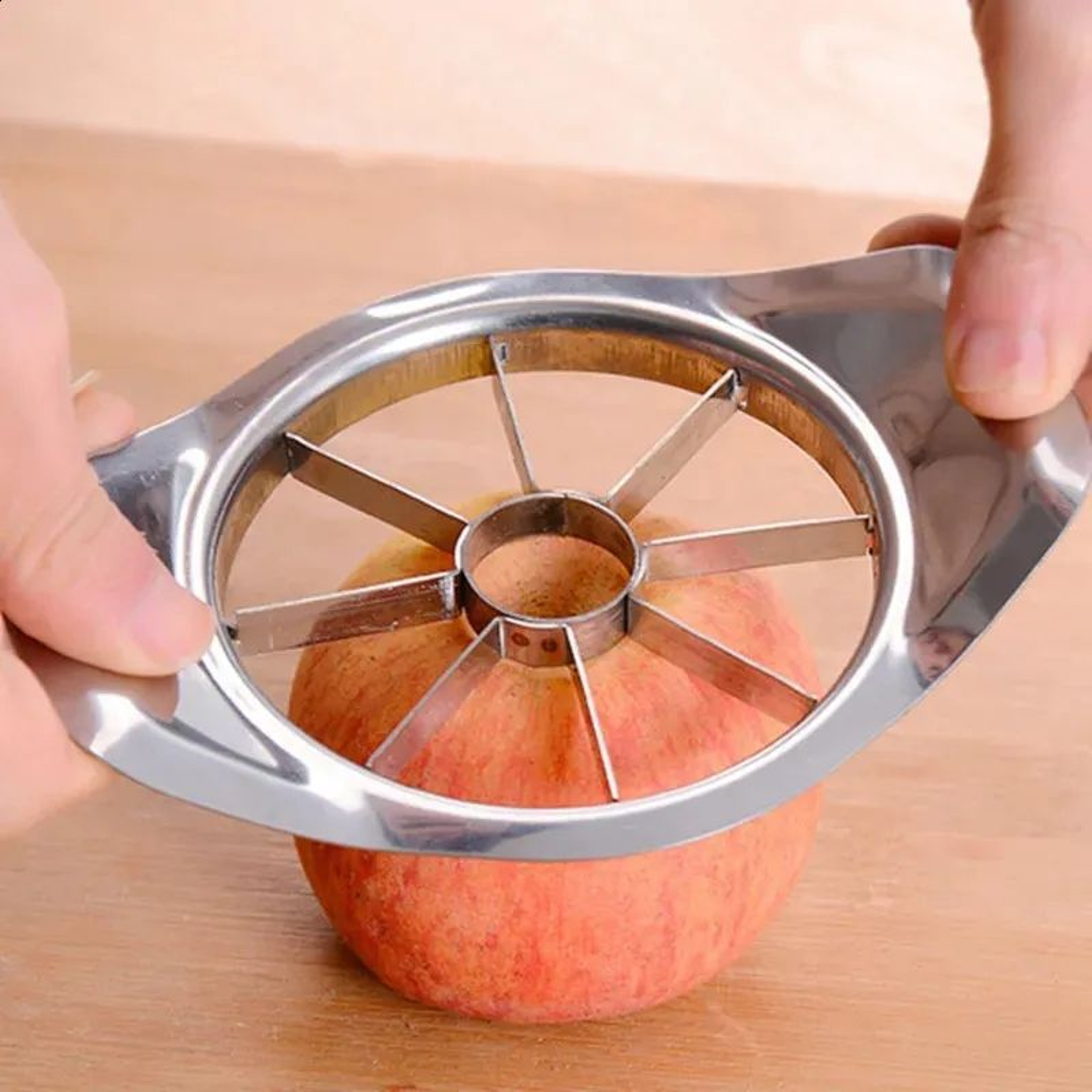 Stainless Steel Apple Cutter And Corer Handheld Fruit Slicer For Kitchen Prep 0