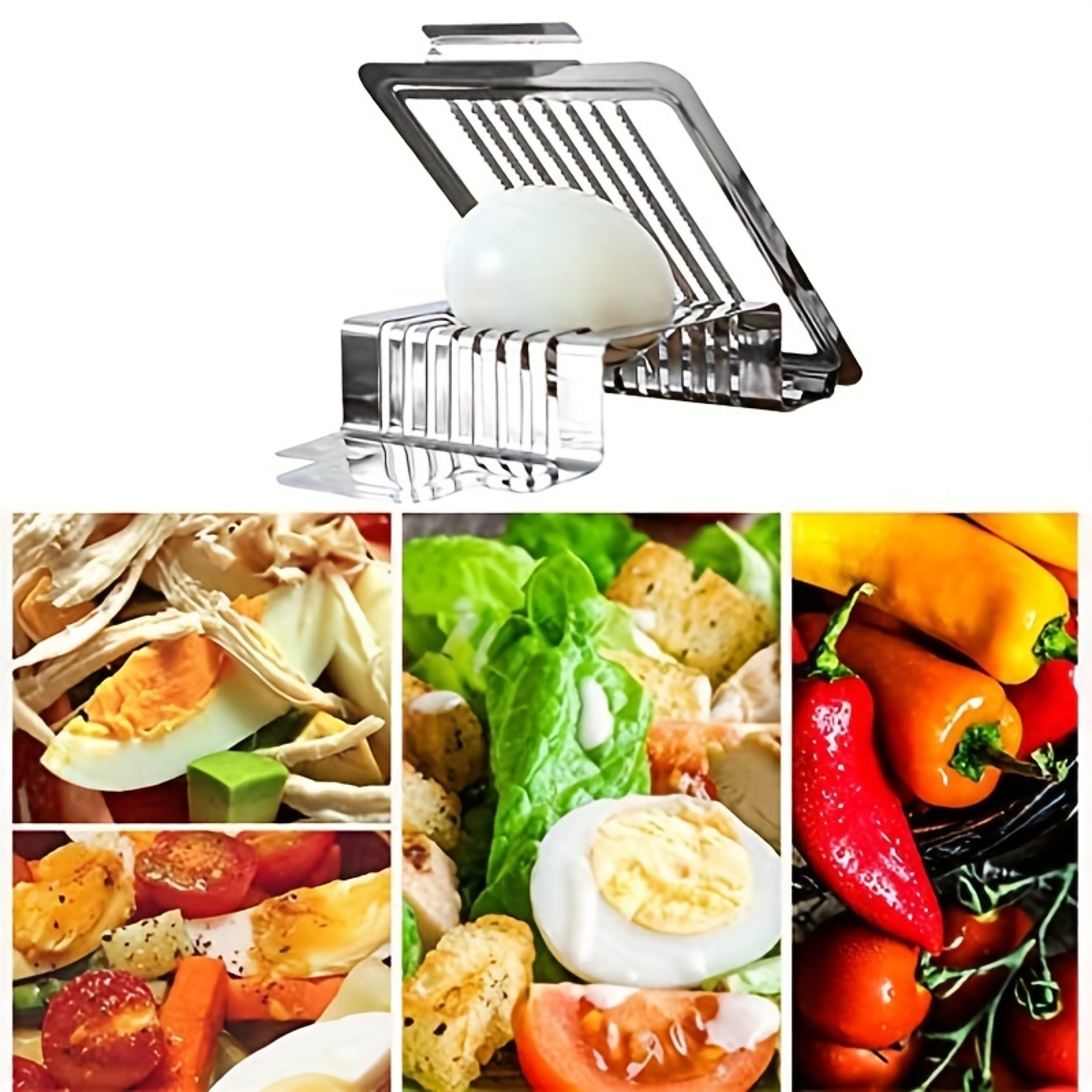 Multi Functional Egg Slicer Stainless Steel Egg Cutter for Eggs Fruit and Lunch Meat – view 4