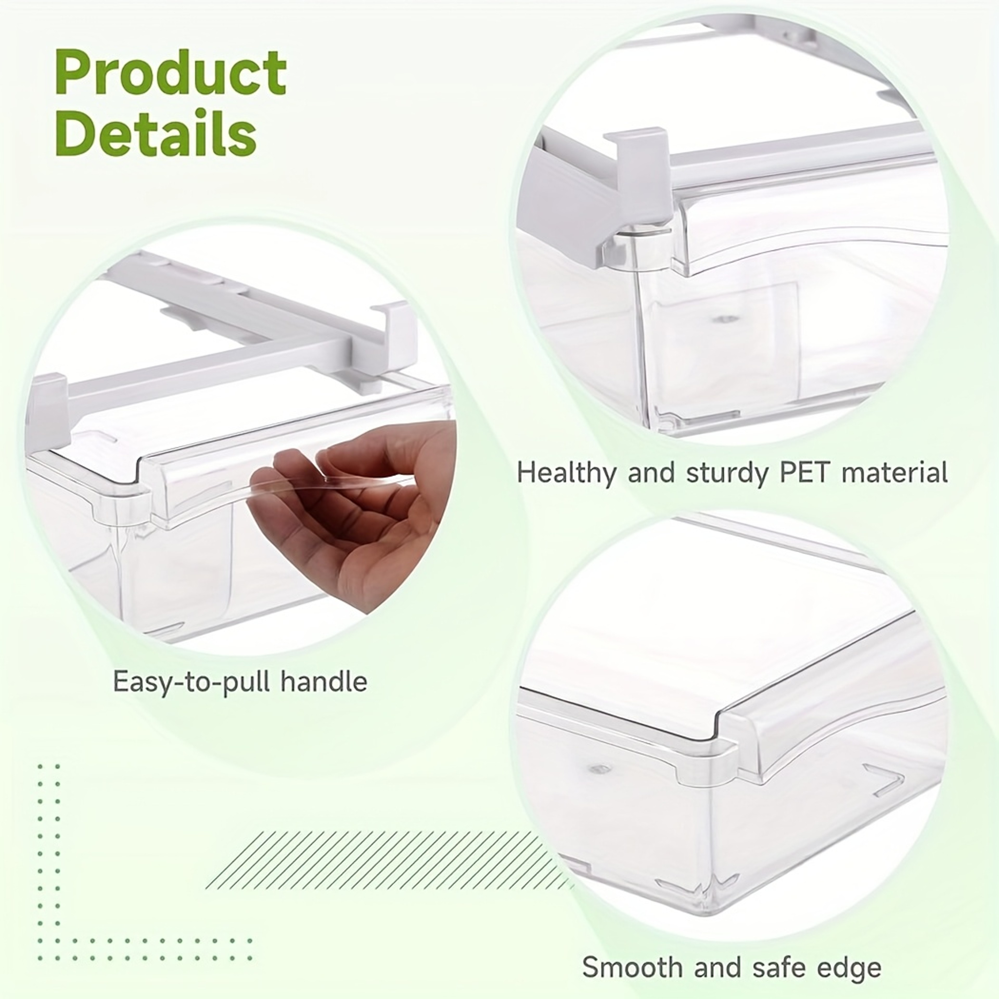 Sliding Refrigerator Egg Holder Drawer Space Saving Fridge Egg Storage Rack 4
