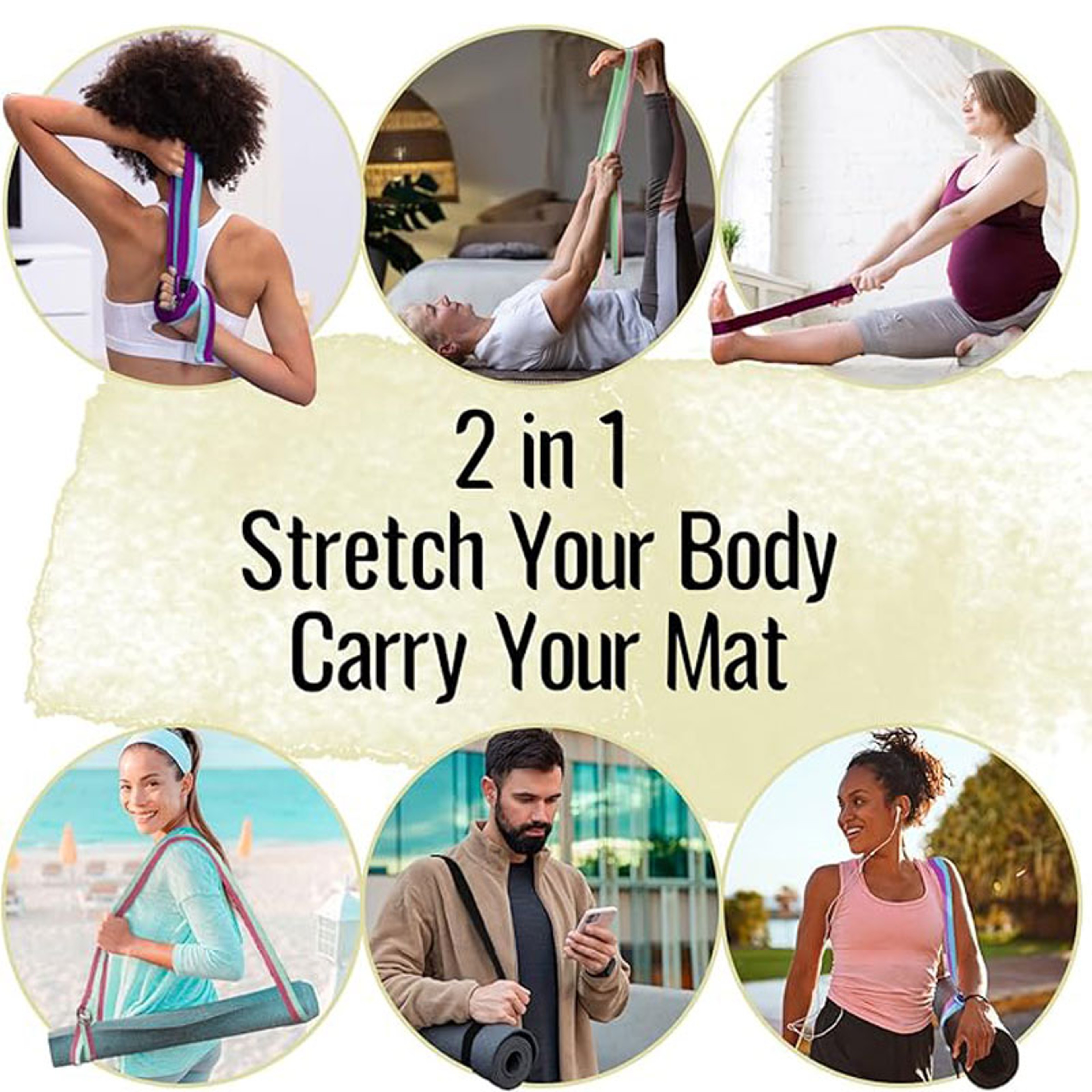 Adjustable Yoga Mat Strap Carrier For Pilates Stretching 1