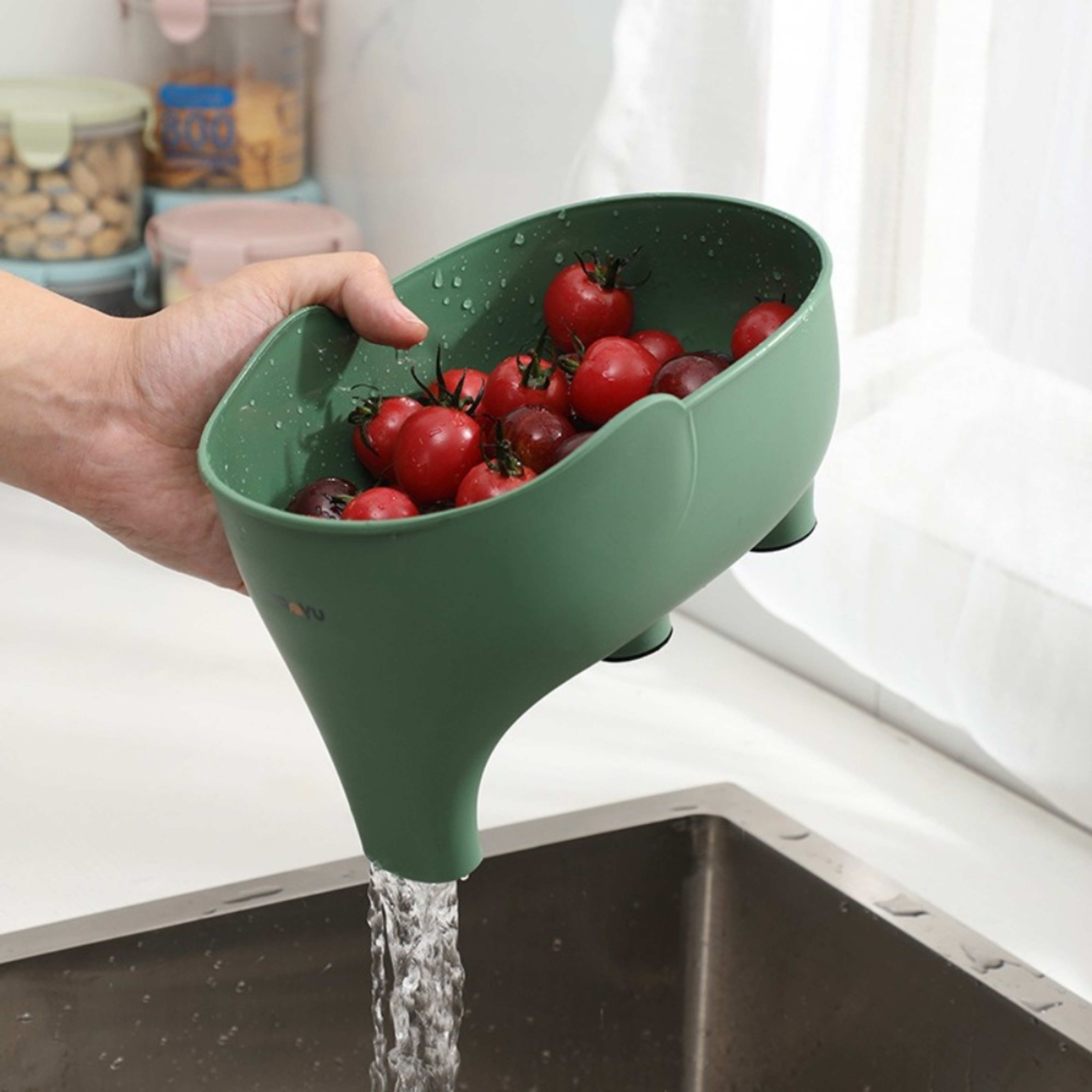 Elephant Sink Strainer Basket Hanging Fruit And Vegetable Drainer Rack 4
