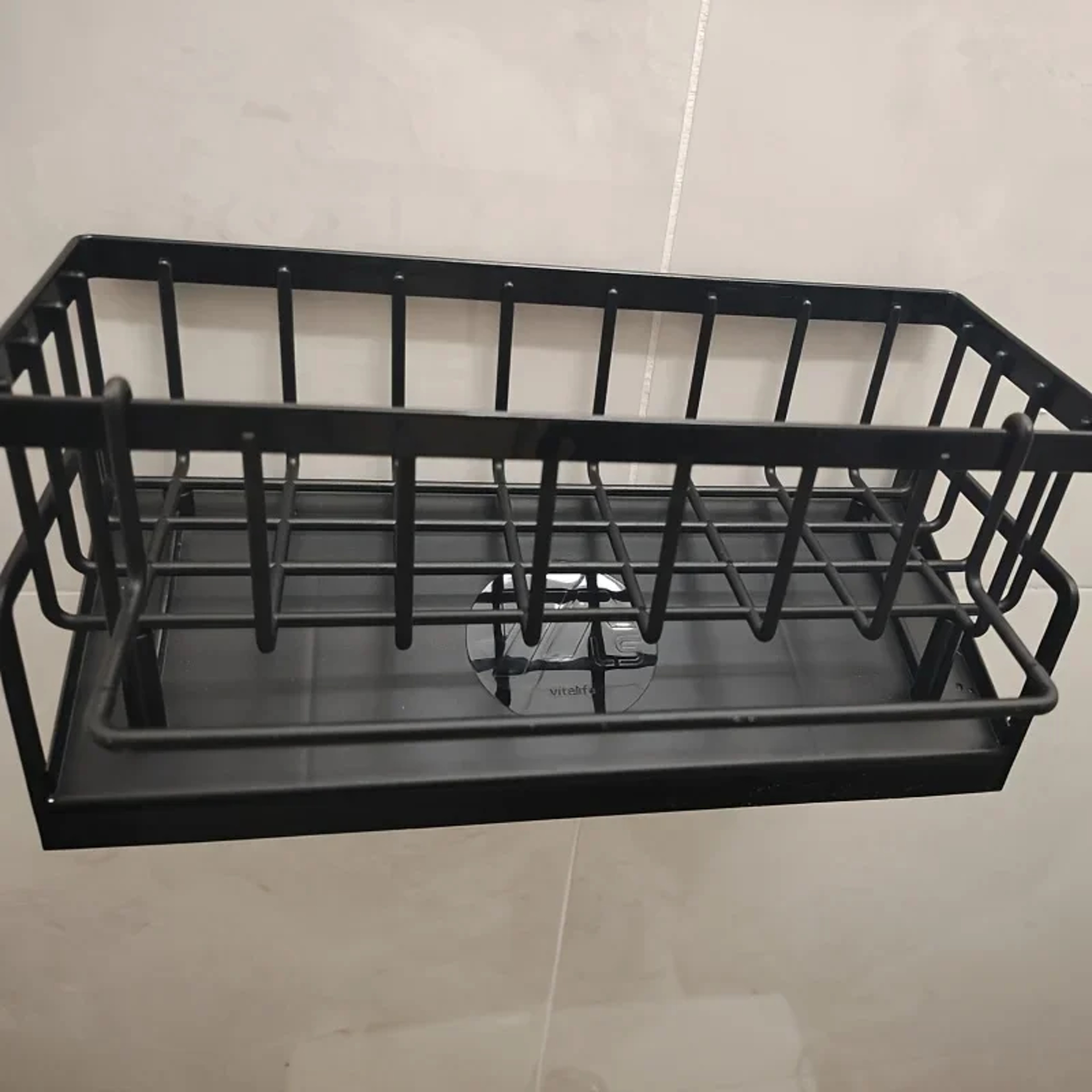 Drill Free Kitchen Sink Organizer Sponge Holder With Draining Rack 5