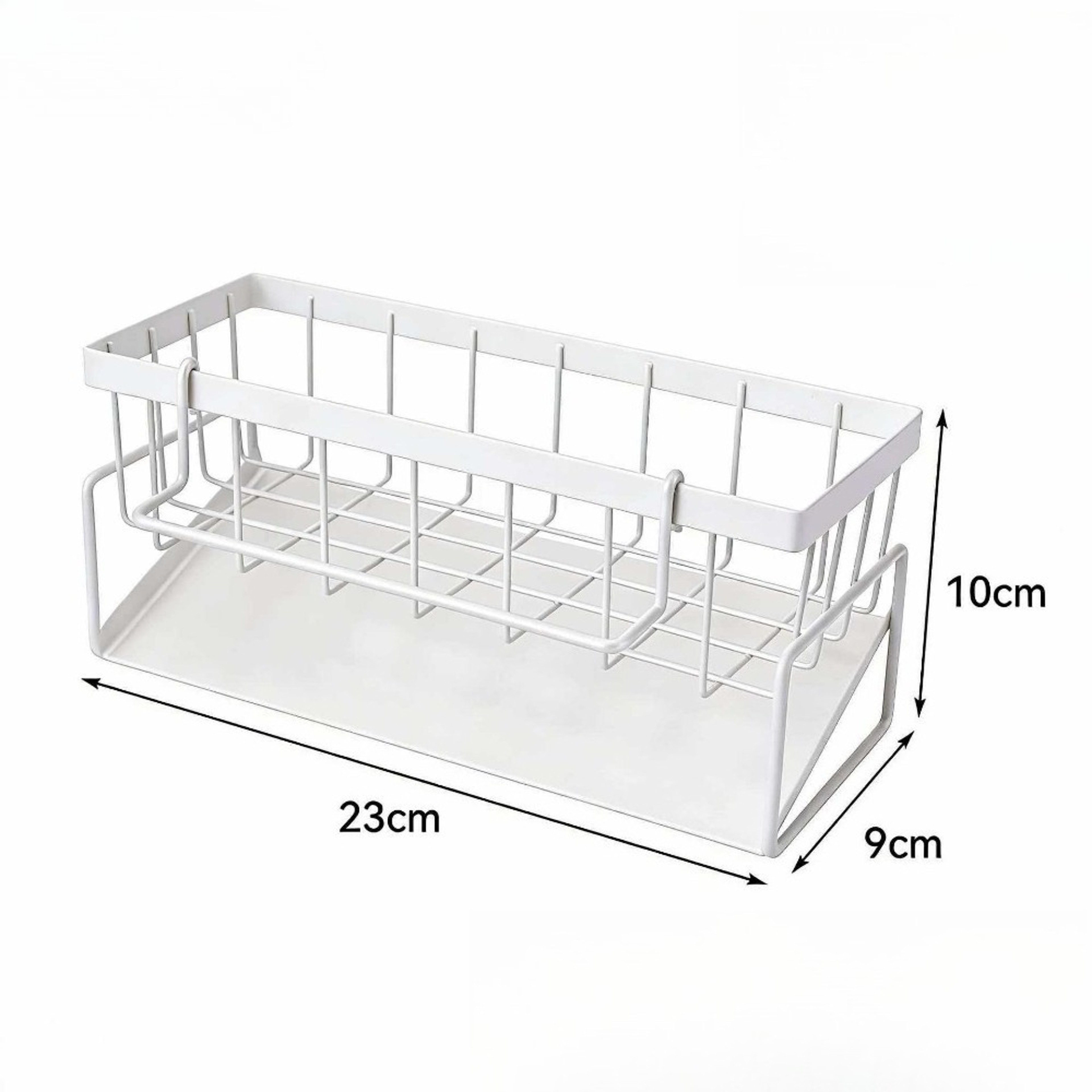 Metal Kitchen Sink Organizer With Drain Tray Sponge Holder For Dish Soap Storage 8