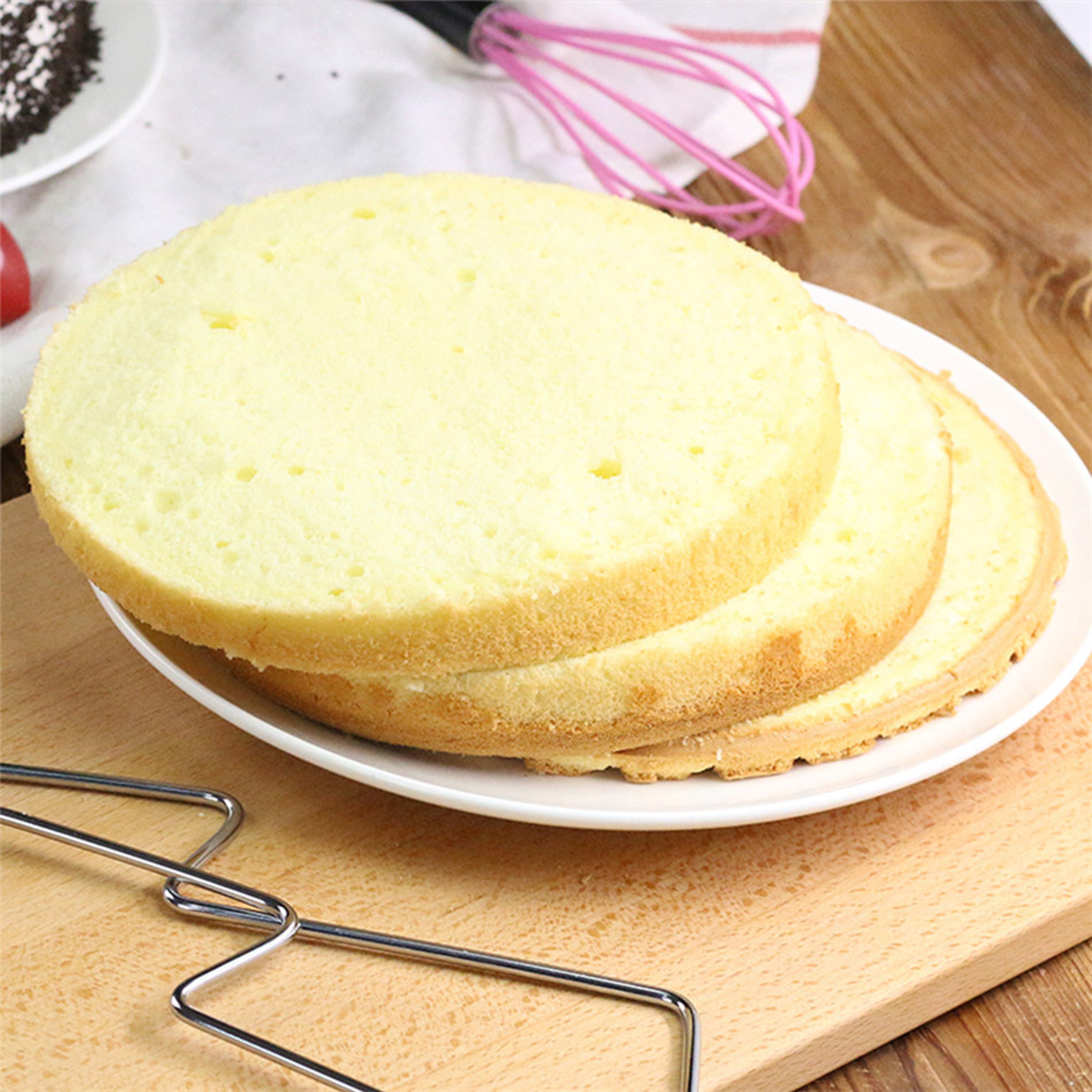 Adjustable Stainless Steel Cake Leveler Double Wire Cake Slicer For Even Layers 1