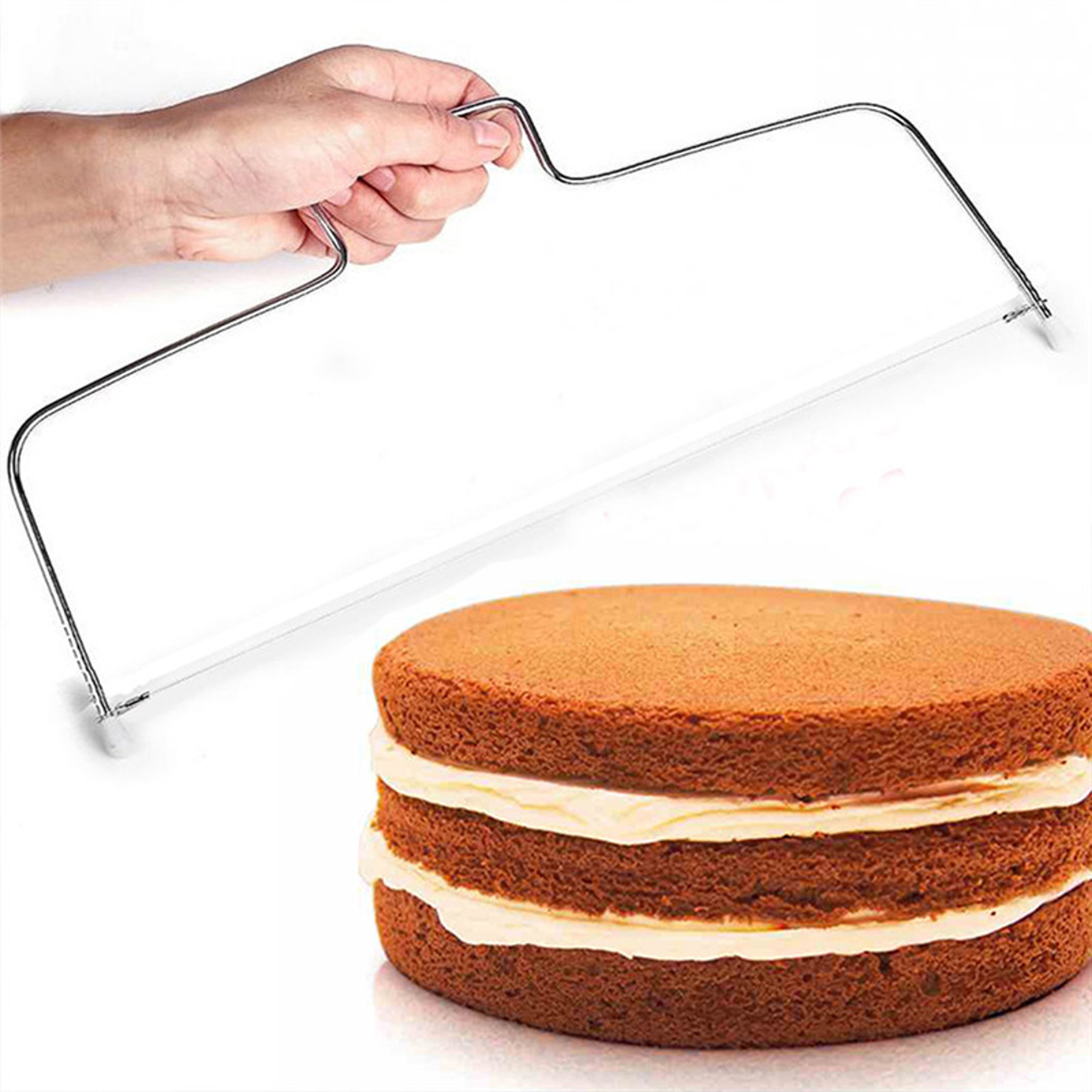 Adjustable Stainless Steel Cake Leveler Double Wire Cake Slicer For Even Layers 4