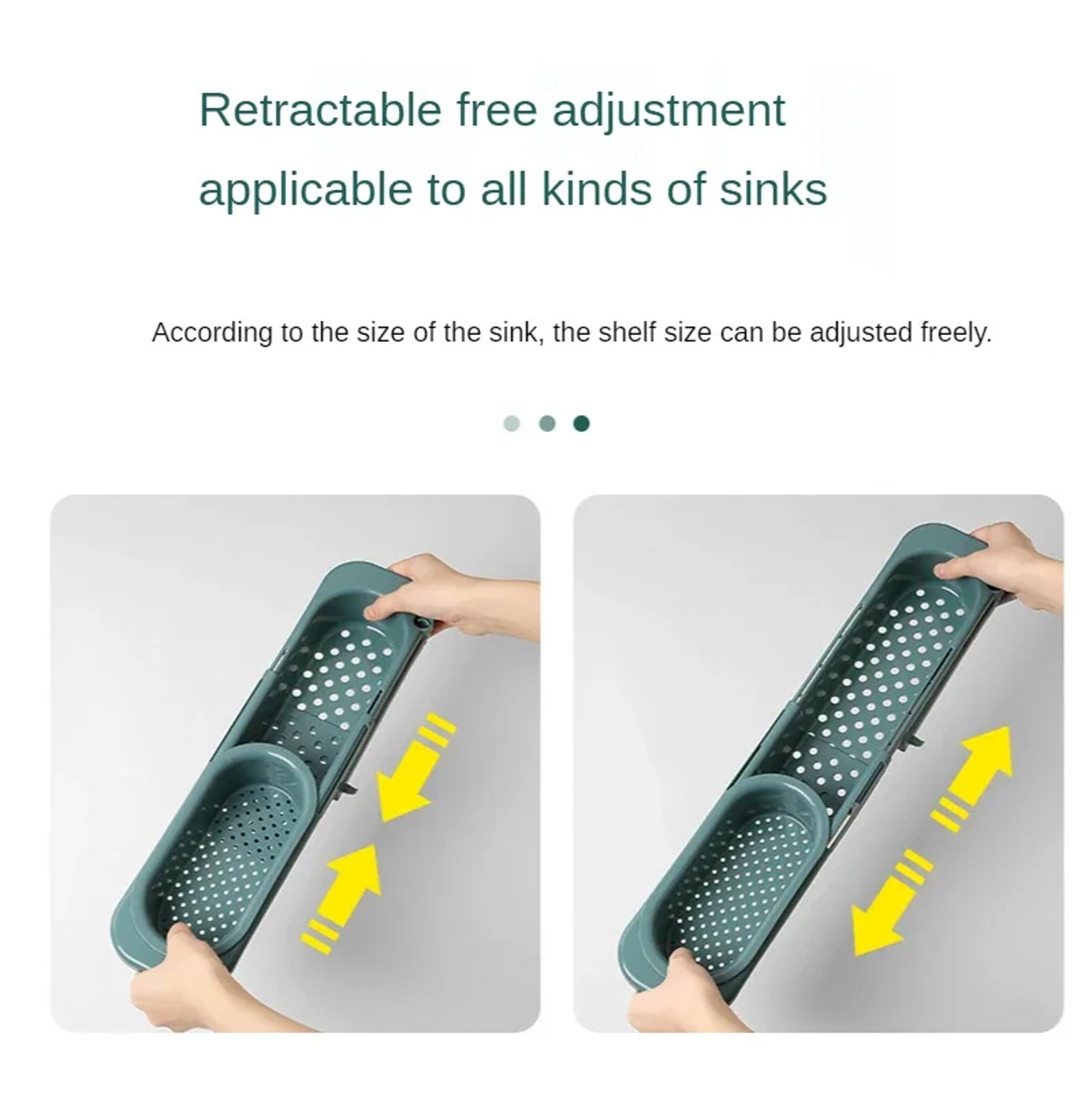 Adjustable Over Sink Dish Drainer Basket with Kitchen Sink Organizer Rack – view 4