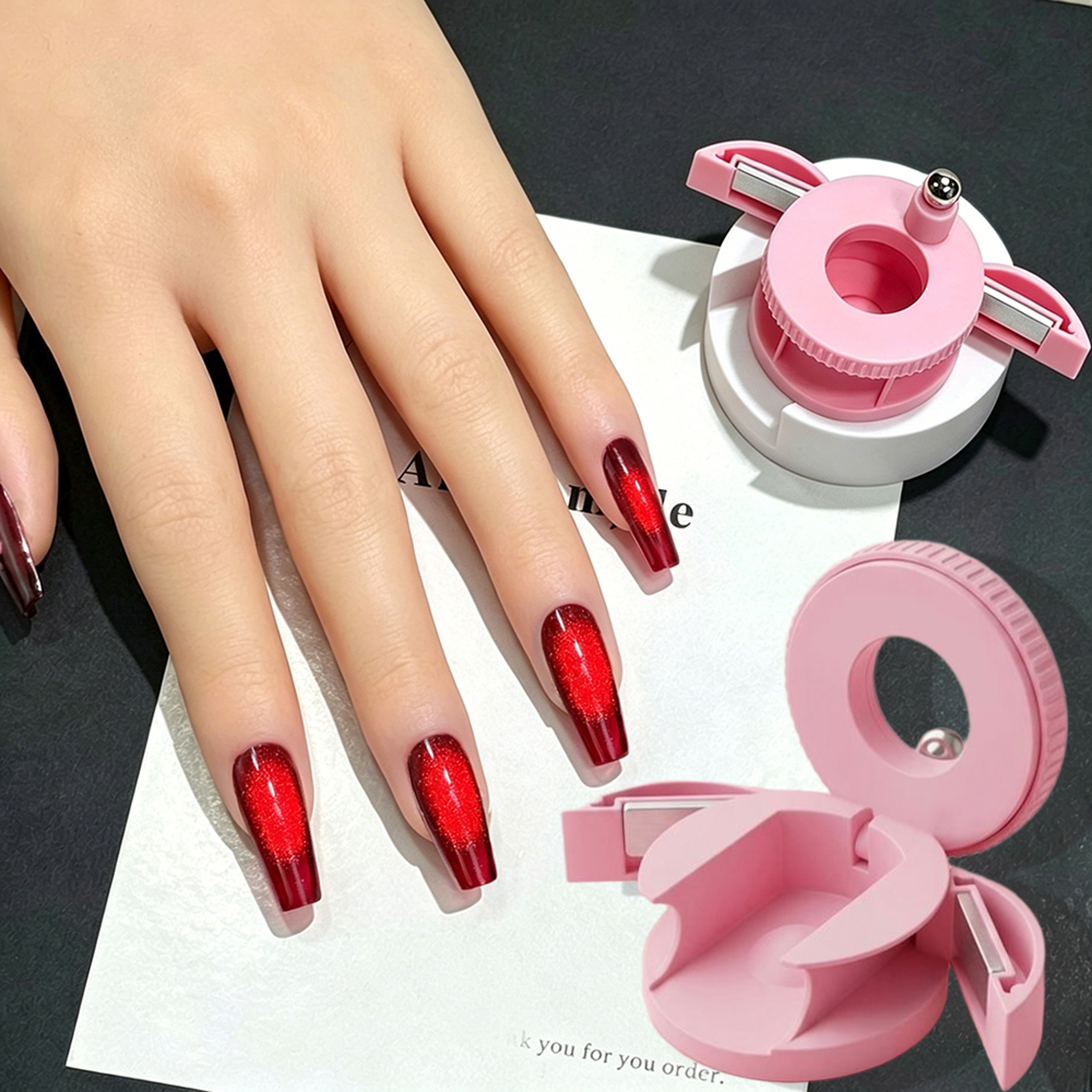 Automatic Spinning Cat Eye Nail Magnet For Glass Bead Gel Nail Art 3