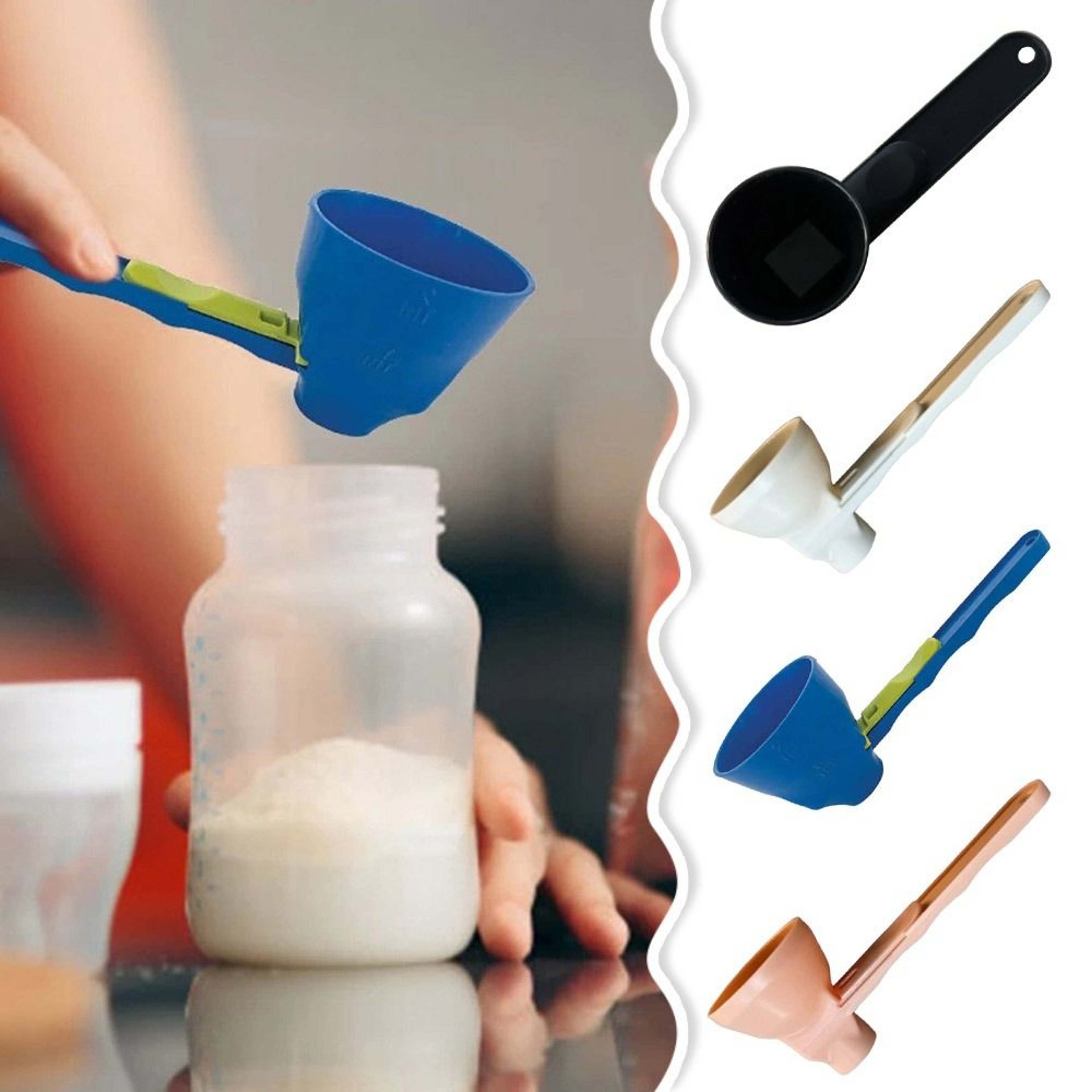 Coffee Scoop Funnel Reusable Sliding Measuring Spoon For Mess Free Filling 0